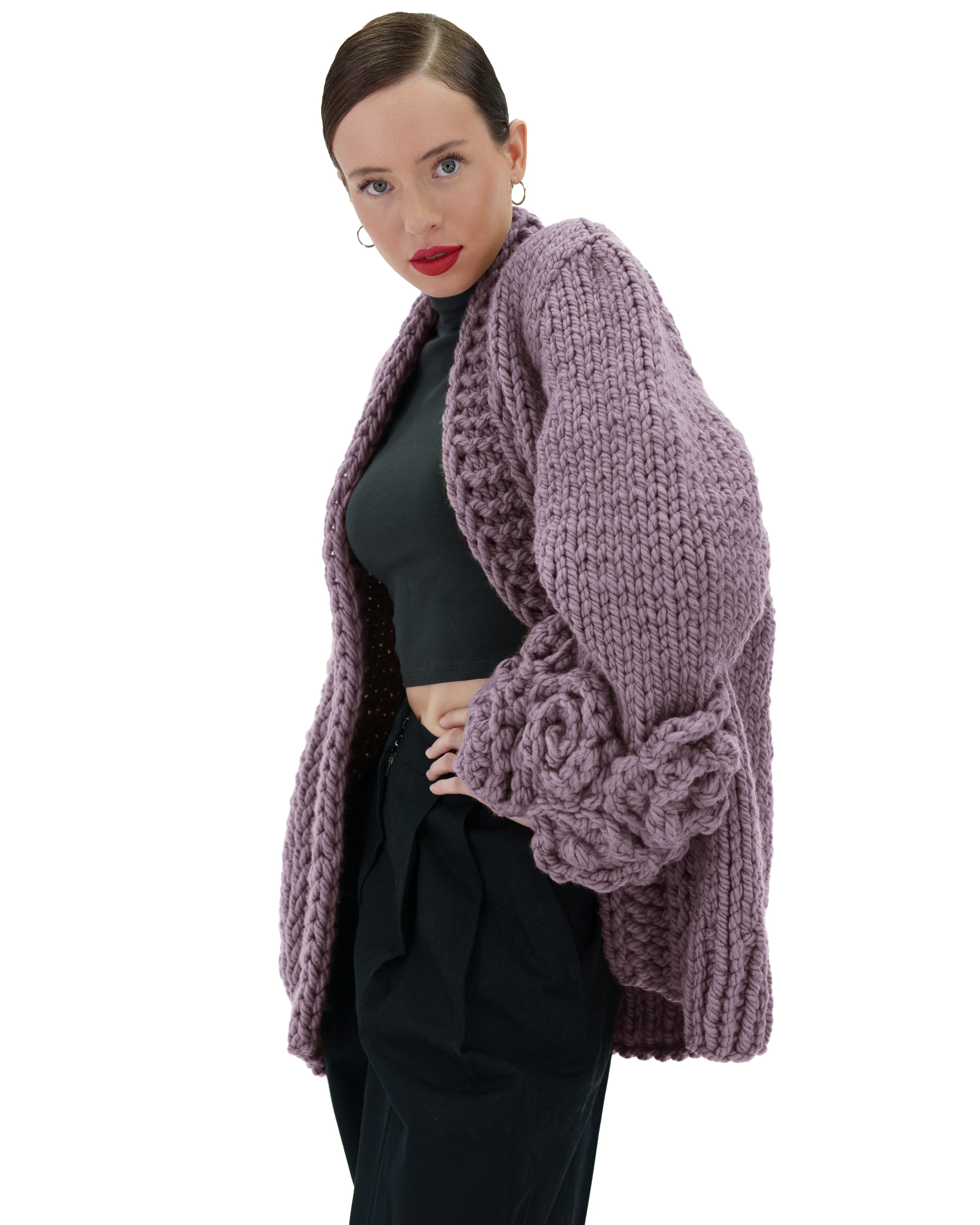 Floral Sleeves Cardigan for Women - Lightweight Open Front Knit Sweater with Floral Embroidery | Perfect for Spring Outfits, Office Wear & Casual Dates