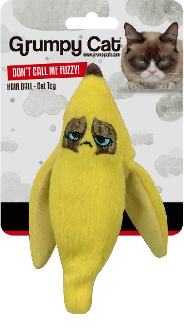 Grumpy Cat Banana Peel Crinkle Cat Toy - Interactive Pet Toy for Kittens & Cats - Fun Crinkly Sound Stimulation for Playtime & Stress Relief