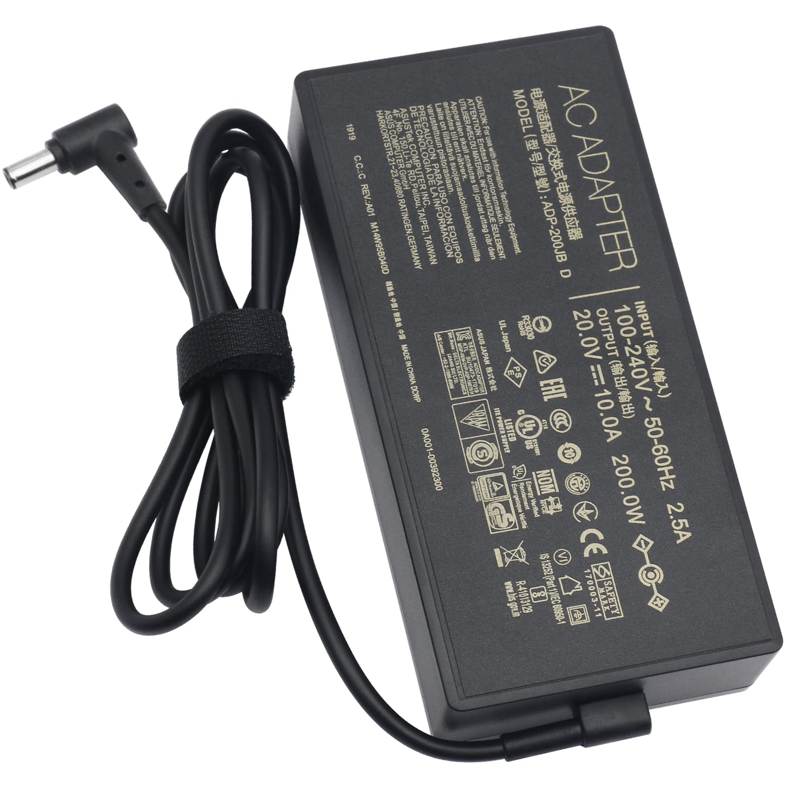 200W ASUS TUF Gaming Laptop Charger - Compatible with ASUS ADP-200JB D, TUF A15/A17, Dash F15, FX516PR, FA506QR, ROG Zephyrus G15, ROG Strix G15/G17 - Perfect for Gaming, Work & Travel Power Supply