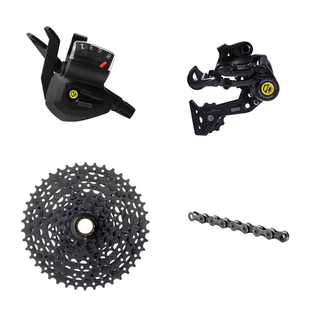 8-Speed Mountain Bike Groupset - Rear Derailleur, Shifters, Cassette & Chain Kit for MTB Drivetrain Upgrade | Compatible with E-Bikes & Regular Bikes | Perfect for Trail Riding, Commuting & Off-Road Cycling