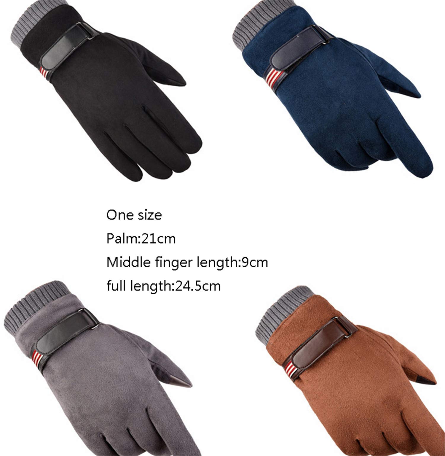 Andongnywell Men's Suede Winter Gloves - Touchscreen Compatible, Warm & Thick Driving Gloves for Cold Weather - Perfect for Texting, Driving & Outdoor Activities
