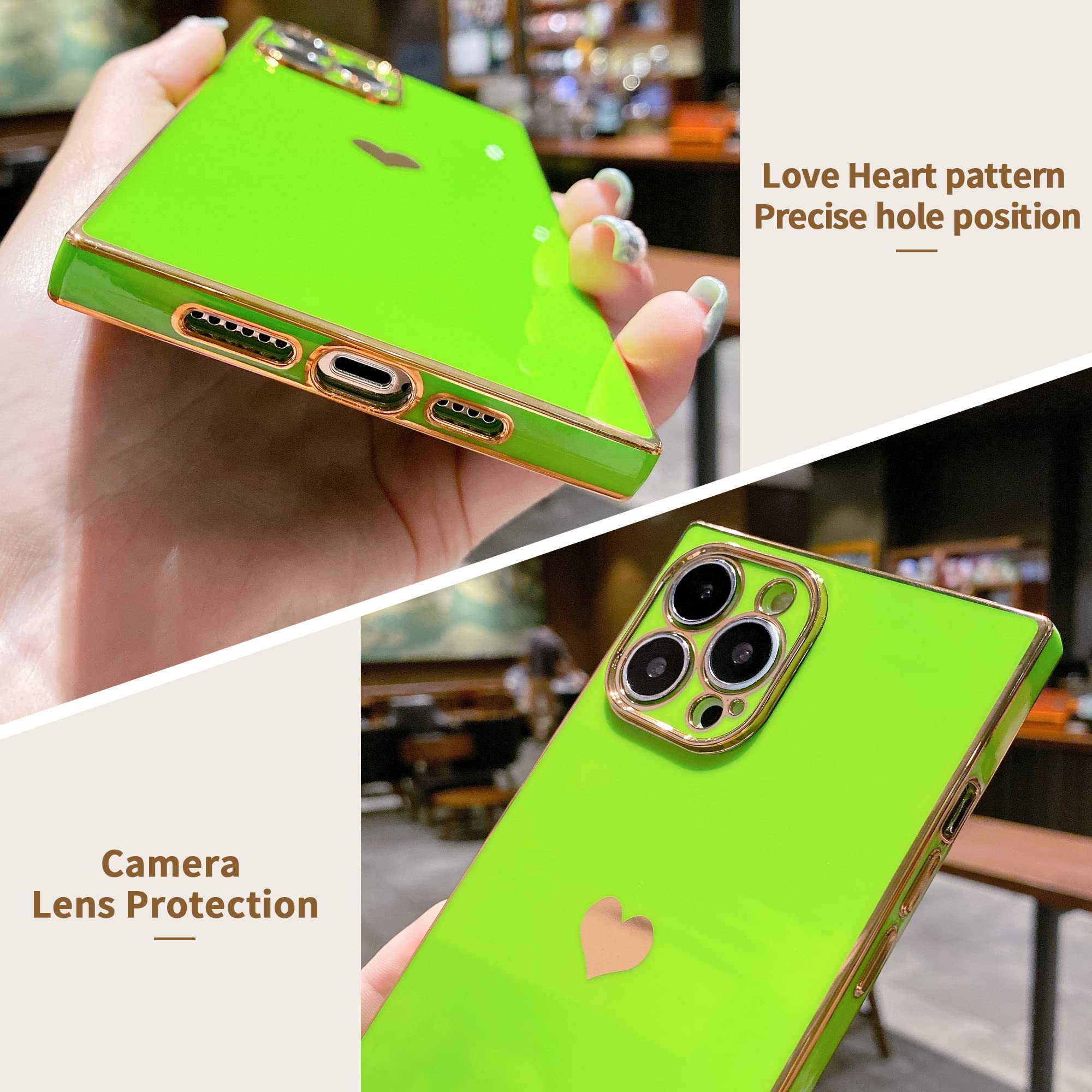 Tzomsze iPhone 13 Pro Max Case - Cute Aesthetic Camera Lens Protection, Electroplate Reinforced Corners, Shockproof TPU Phone Cover (Yellow) | Perfect for Everyday Use, Travel & Outdoor Activities