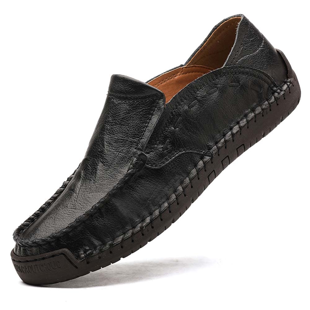 Premium Men's Cowhide Leather Penny Loafers - Slip-On Dress Driving Moccasins & Casual Boat Shoes for Business, Travel & Everyday Wear