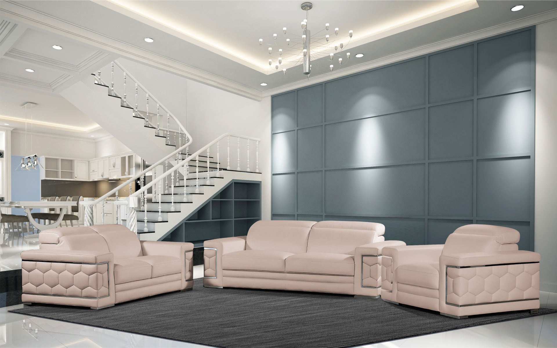 iLabisa Genuine Leather Sofa Set - 3-Piece Living Room Furniture for Modern Home Decor | Perfect for Family Gatherings & Relaxation