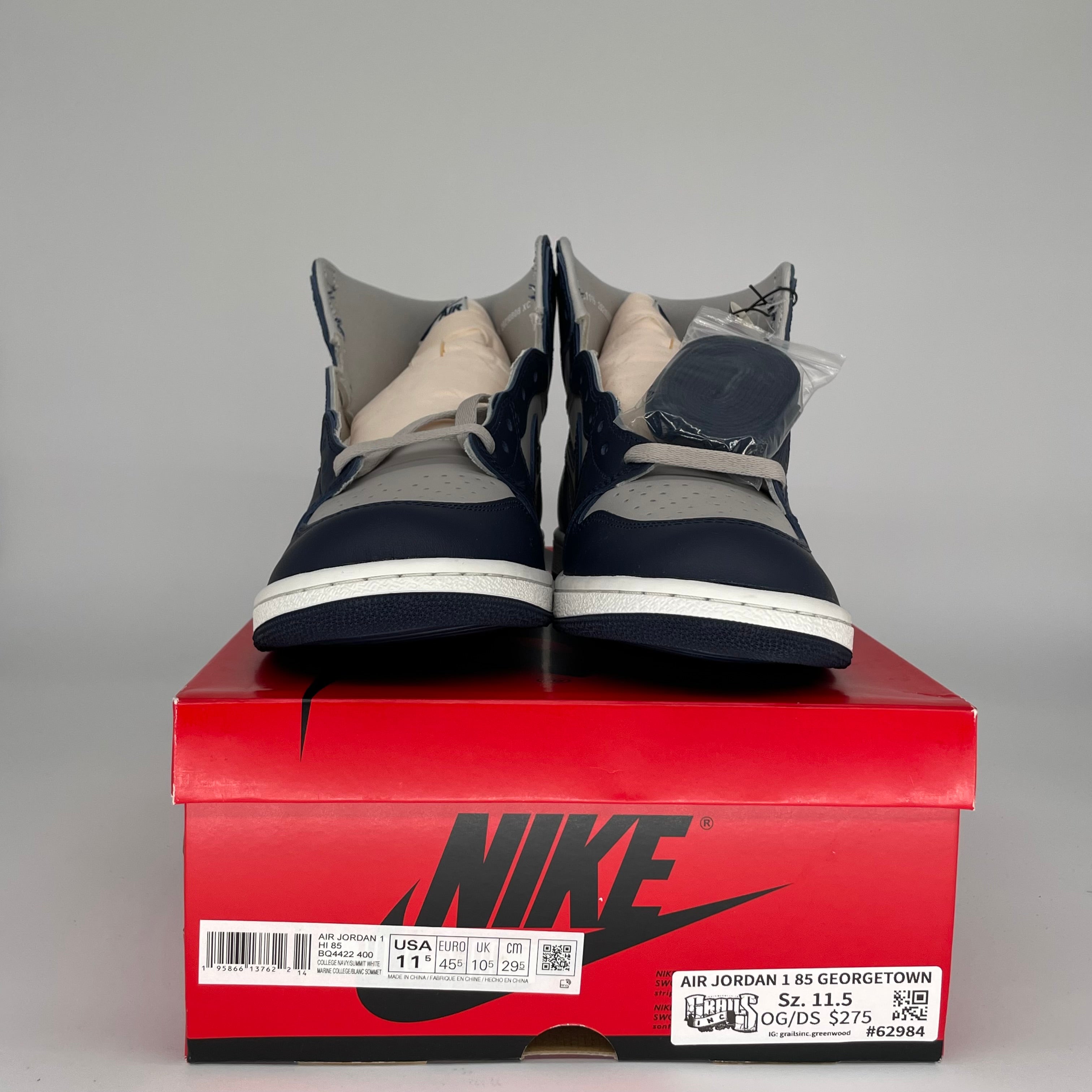 AIR JORDAN 1 '85 GEORGETOWN Retro Sneakers - Men's Size 11.5 (BQ4422-400) - Classic Basketball Shoes for Streetwear & Casual Outfits