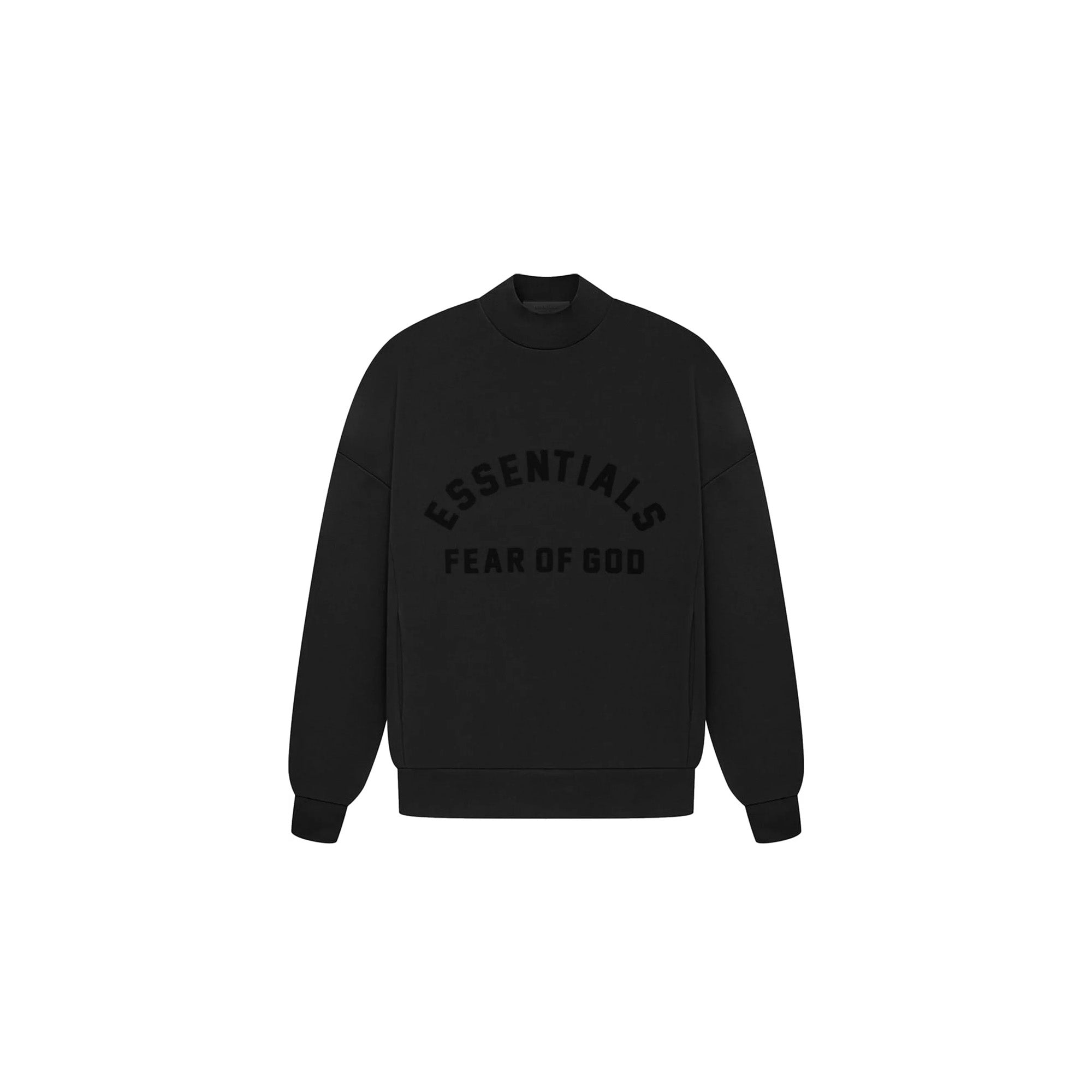 Fear of God Essentials Crewneck Sweatshirt 'Jet Black' 2023 - Men's Casual Pullover for Streetwear & Everyday Comfort