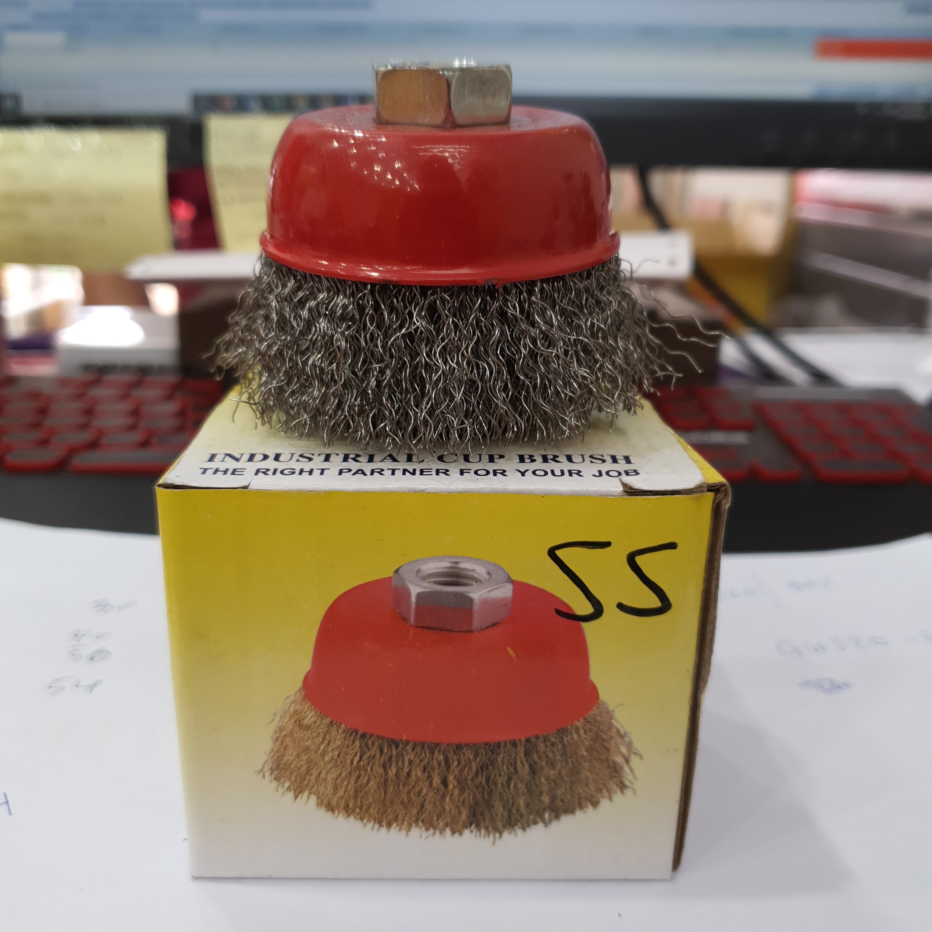 Stainless Steel Action Cup Brush 3Xm10X1.5 - CB8 A 3SS Model | Heavy-Duty Cleaning Tool for Automotive, Industrial & DIY Projects
