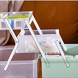 Uotyle 3-Layer Portable Medicine Storage Box with Handle - Household Pill Organizer for Vitamins, First Aid & Daily Medication (Green) | Perfect for Travel, Home & Office Use