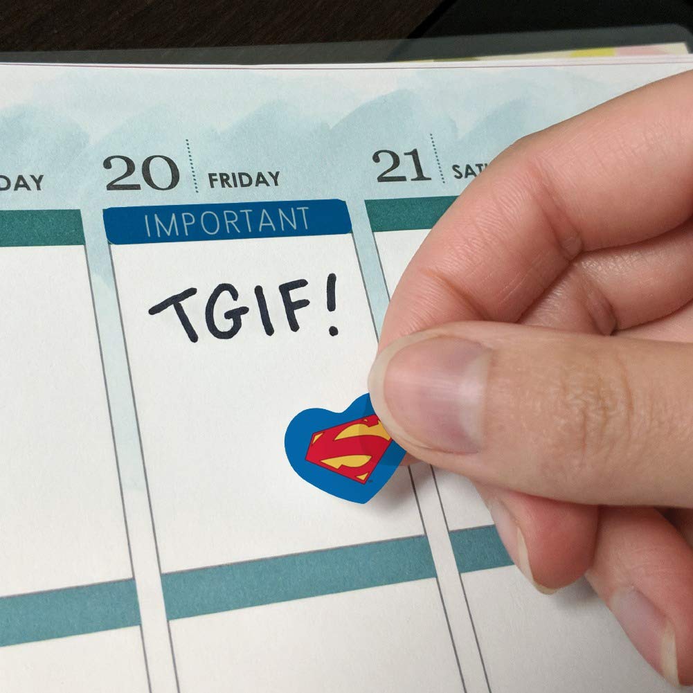 Superman New 52 Shield Logo Planner Stickers - 50pcs Vinyl Decals for Bullet Journals, Scrapbooking & DIY Crafts - Perfect for Calendar Marking, School Supplies & Gift Decoration