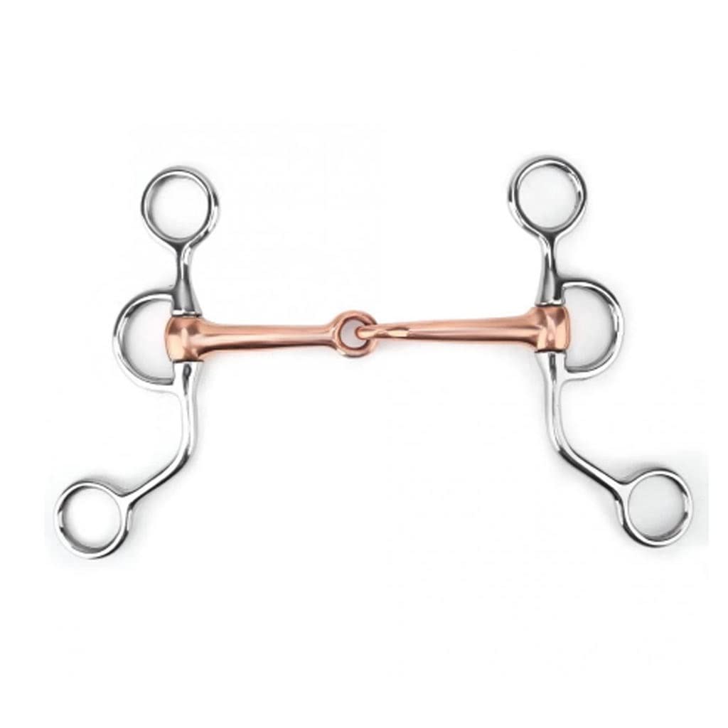 Stainless Steel Horse Training Bit with Copper Joint - Durable Horse Chew for Farm & Riding - Perfect for Training, Dressage & Ranch Work