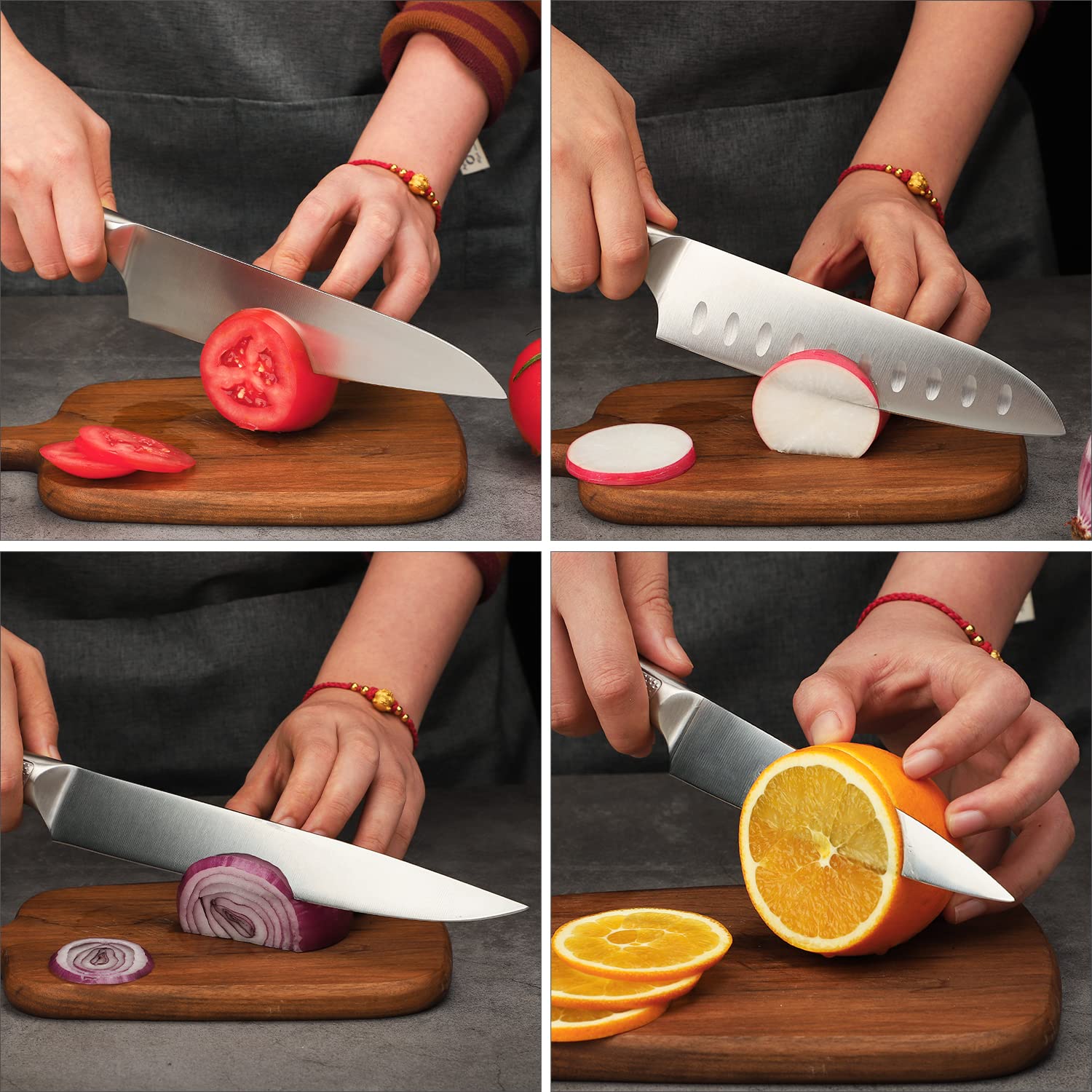 Premium 7-Piece Stainless Steel Kitchen Knife Set - Professional Chef Knives for Cooking, Slicing & Dicing - Zhen Series - Ideal for Home Chefs & Culinary Enthusiasts