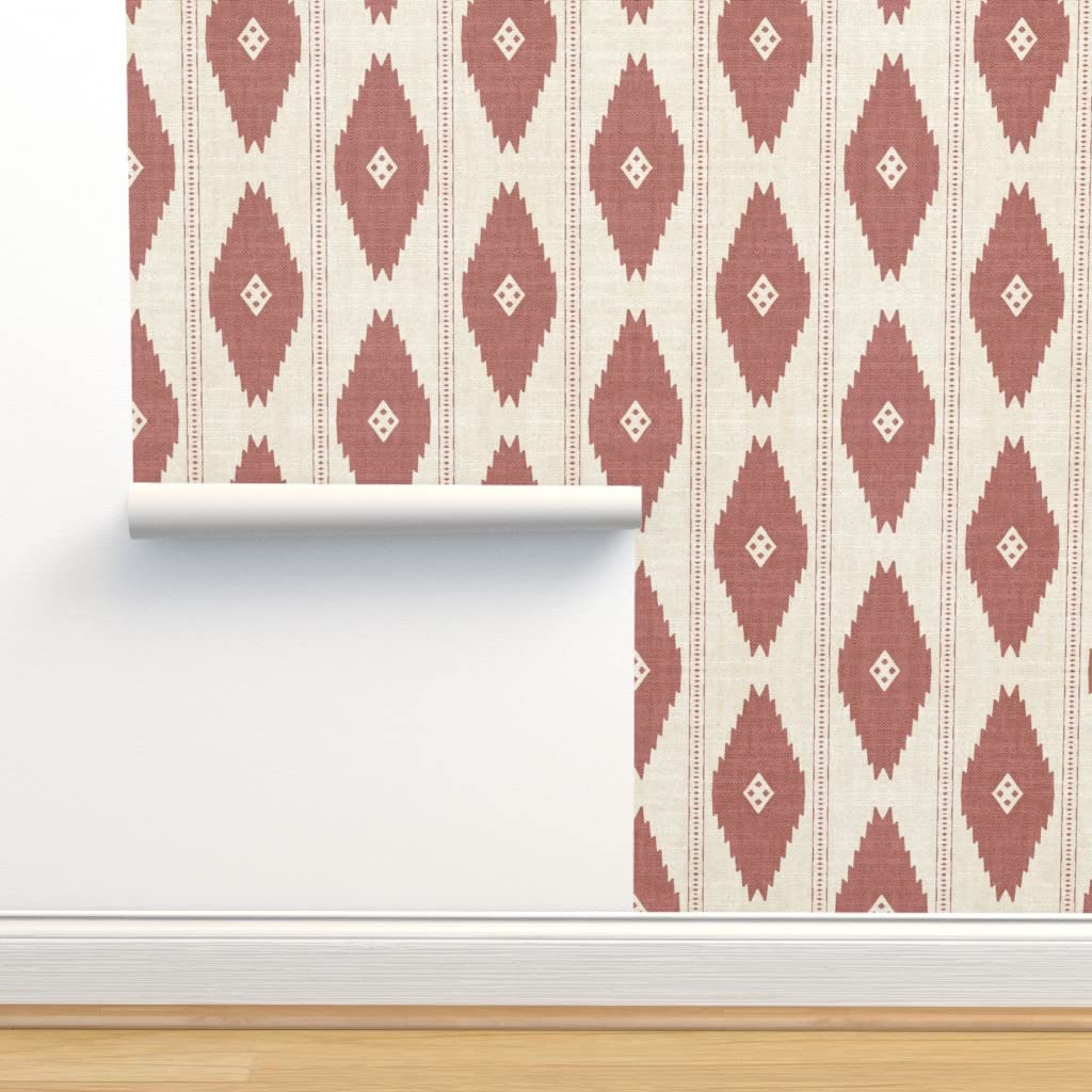 Peel & Stick Wallpaper 9ft x 2ft - Diamond Rustic Geometric Southwestern Design | Removable Self-Adhesive Wallpaper for Bedroom, Living Room & Office Decor | Easy DIY Home Improvement