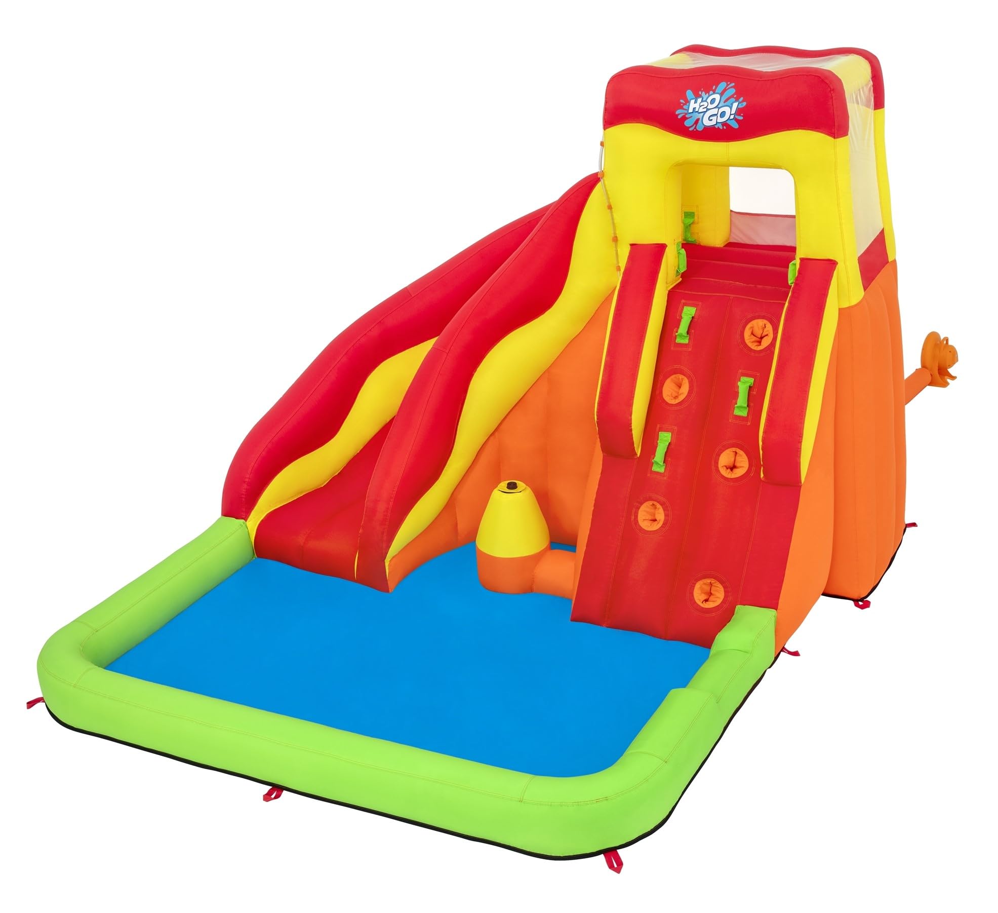 Bestway H2OGO! Lava Splash Inflatable Water Park for Kids Ages 5+ | Outdoor Water Slide, Climbing Wall, Splash Pool & Sprinkler | Perfect for Backyard Parties, Summer Fun & Outdoor Family Activities