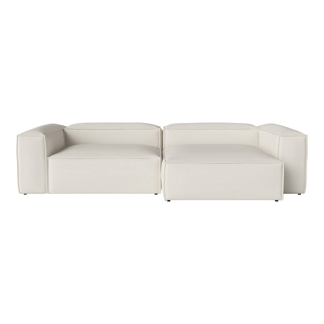 Cosima 2-Seater Sofa with Chaise Lounge - Modern Fabric Sectional Couch for Small Spaces, Living Room & Apartment Furniture (Gray) - Perfect for Relaxing, Entertaining & Small Space Living