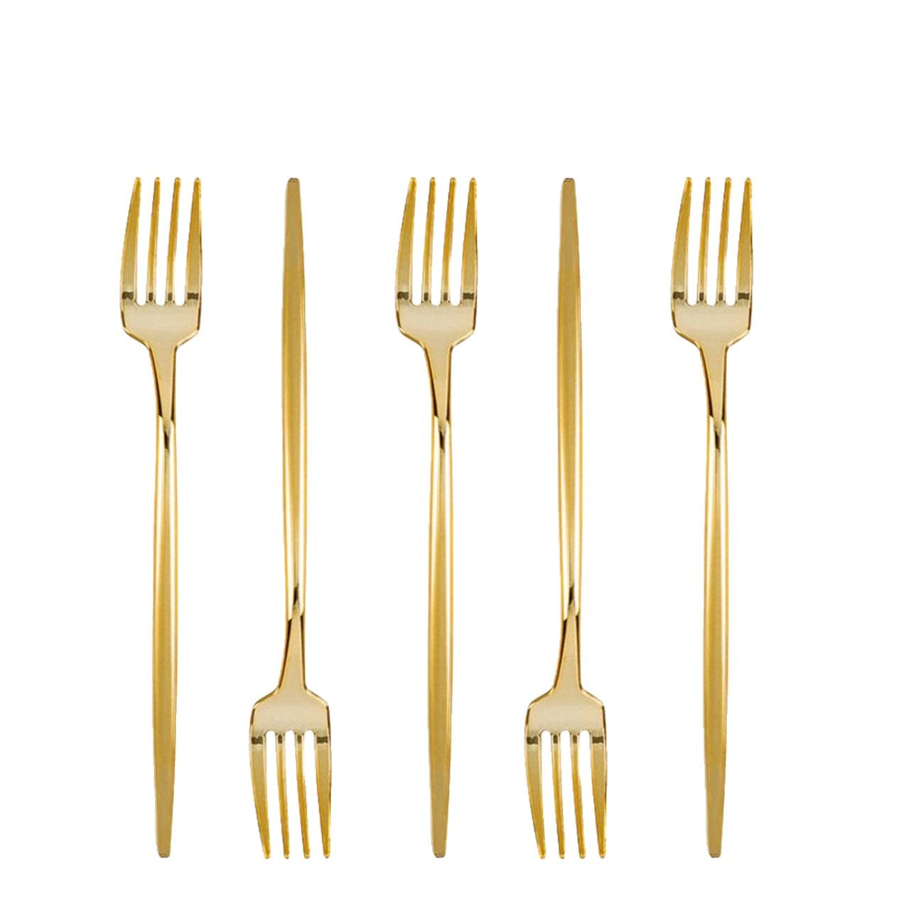 Luxury Gold Plastic Salad Forks - 64 Count Disposable Flatware Set, Elegant Modern Disposable Cutlery for Parties, Weddings & Catering | Nicole Fantini (BS2922)