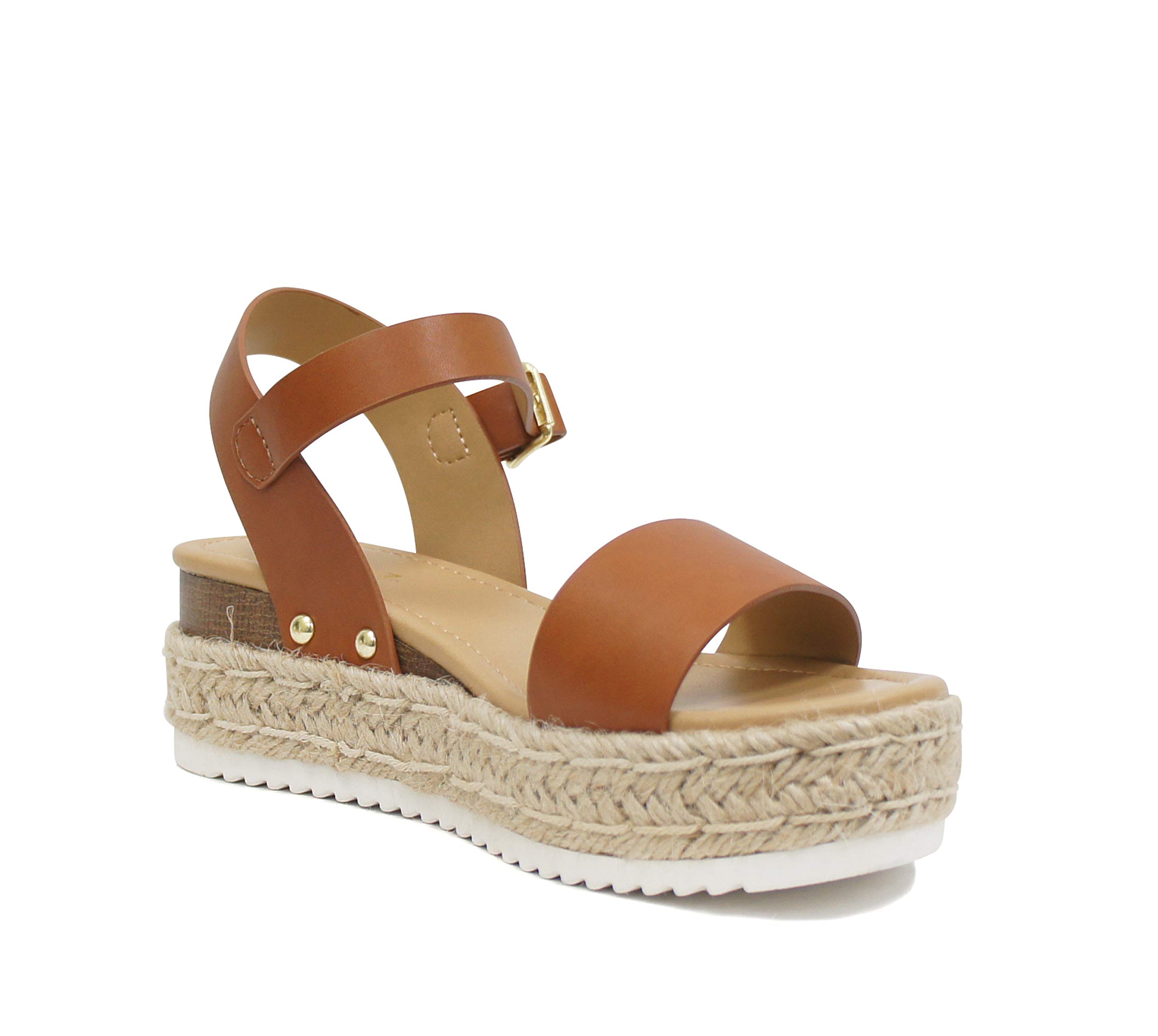 Soda Women's Open Toe Platform Sandals - Comfortable Casual Clip Shoes for Summer Outfits, Beach Walking & Vacation Wear
