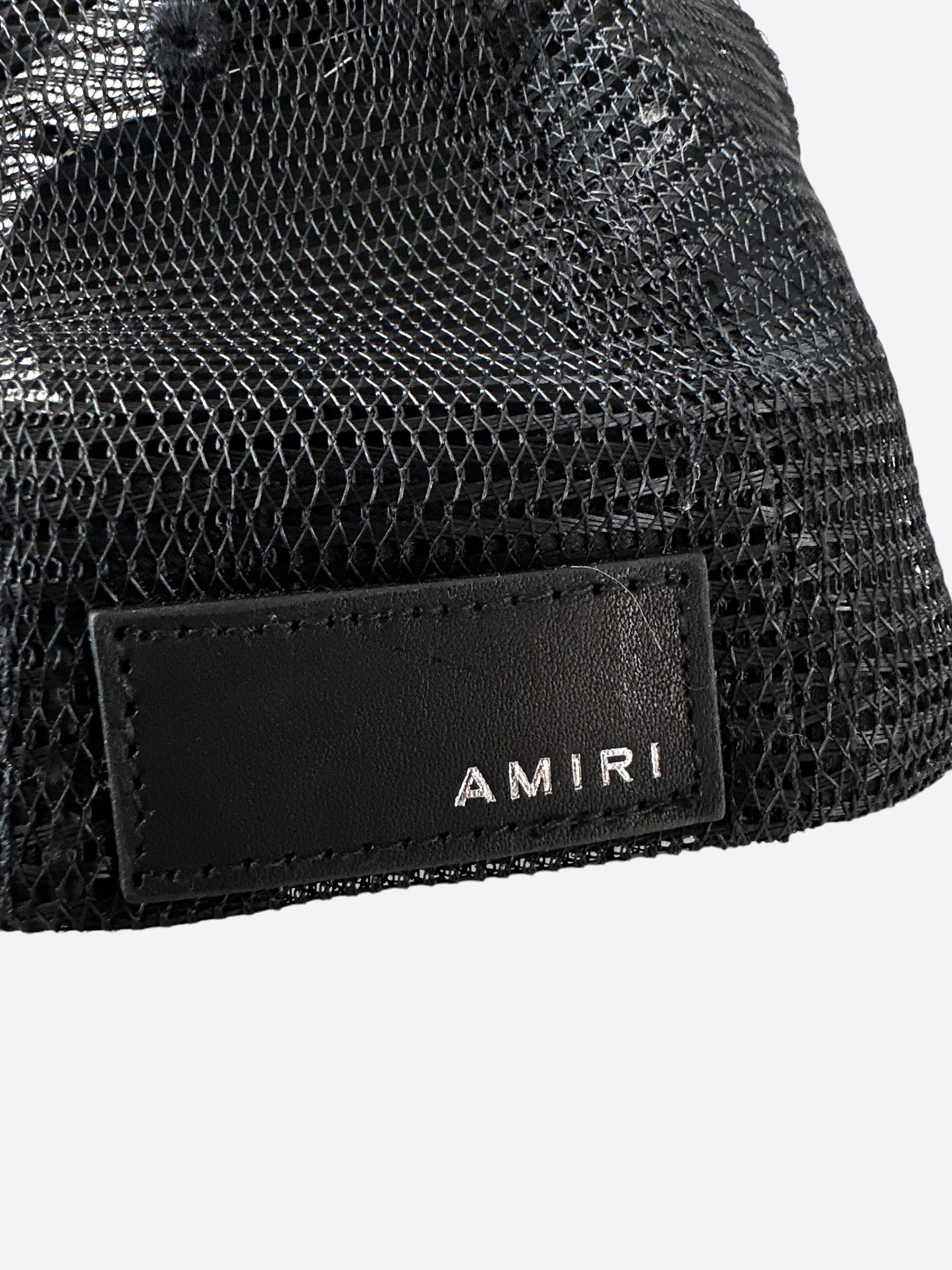 Amiri Black & White Rabbit Core Logo Trucker Hat - Stylish Snapback Cap for Men & Women - Perfect for Streetwear, Casual Outfits & Outdoor Adventures