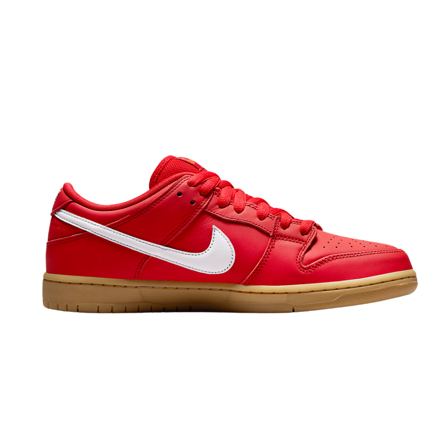 Nike SB Dunk Low Sneakers - University Red, White & Gum Light Brown - Men's Skateboarding Shoes for Gym & Street Wear