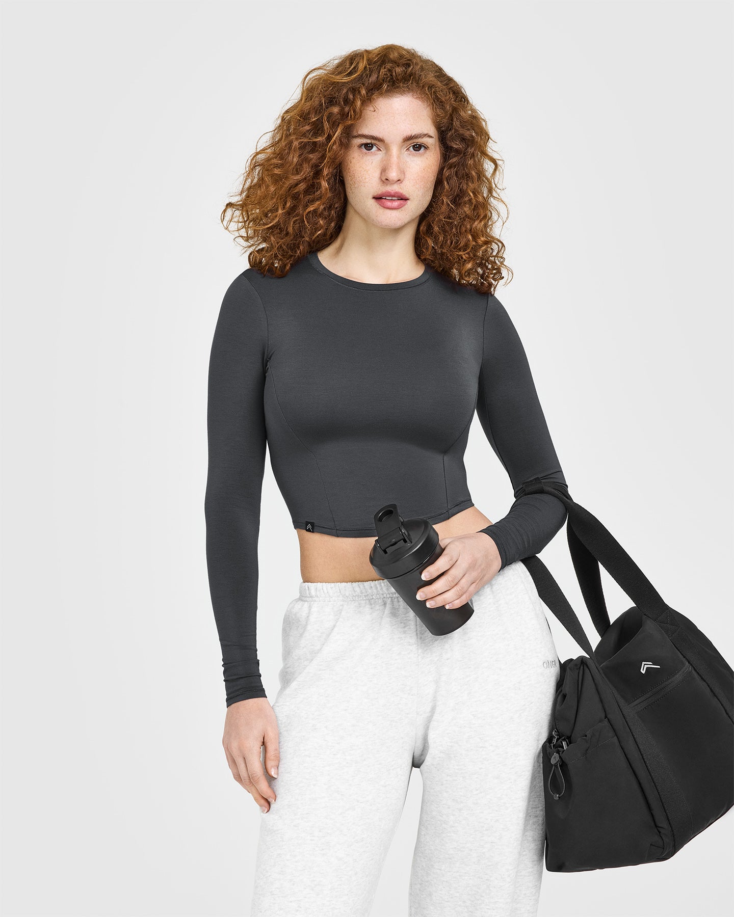 Mellow™ Soft Mid Long Sleeve Women's T-Shirt in Coal Black | Comfortable Casual Wear for Everyday Outfits & Layering
