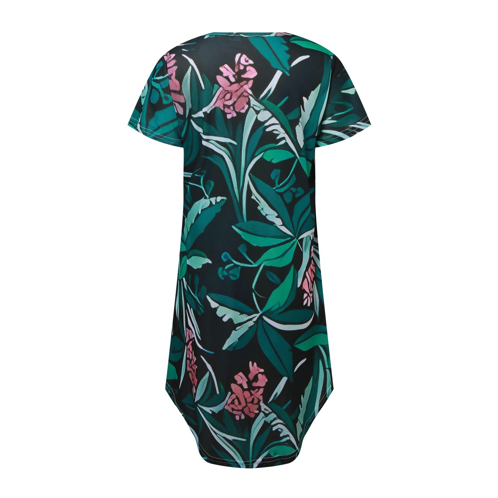 Eduavar Women's Summer Mini Dress - Vintage Print Scoop Neck Short Sleeve Tank Dress with Pockets | Casual Beach Wear, Vacation Outfit, Party Dress for Women