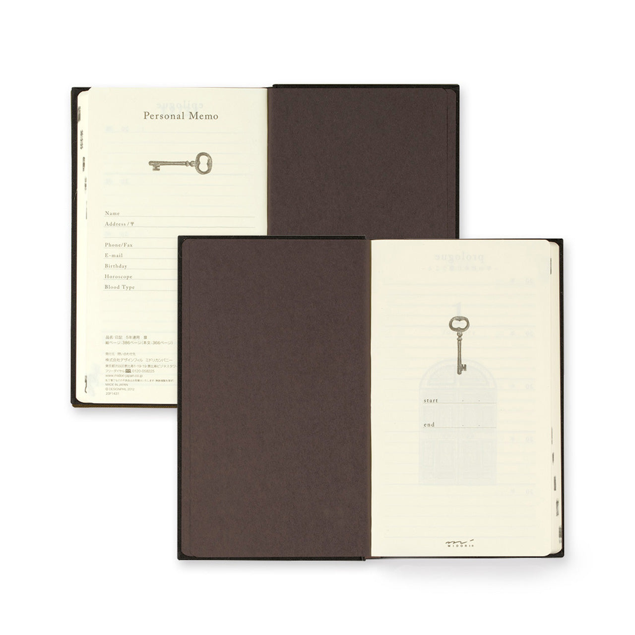 Midori 5-Year Memory Journal - Refillable Diary Notebook for Daily Writing, Gratitude & Reflection - Perfect for Personal Growth, Travel Log & Gift Ideas