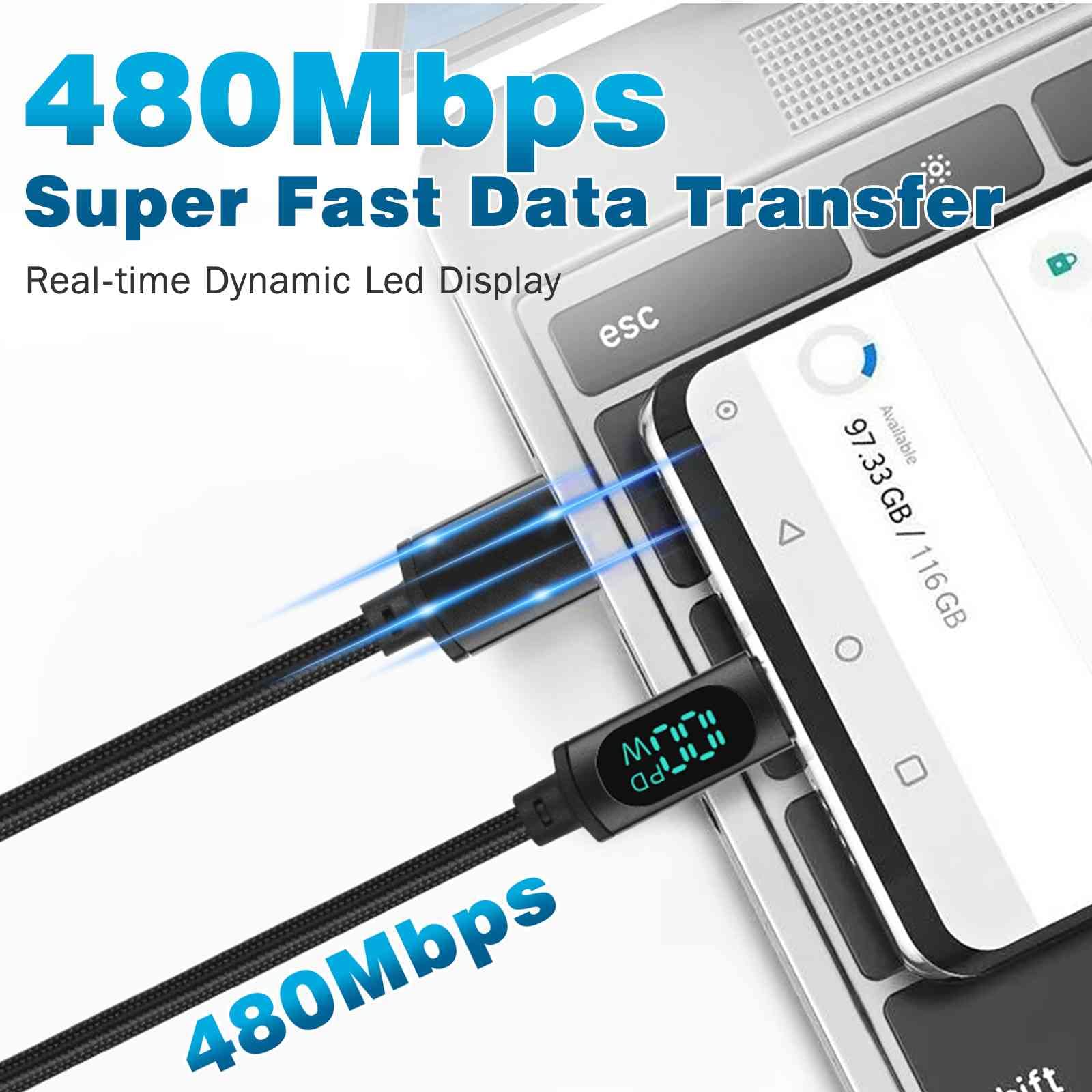 100W Fast Charging USB C to USB C Cable 3.3ft 7A - PD Compatible for MacBook Pro 2020, Samsung Galaxy S23/S24, Pixel 7/8, Nintendo Switch | Durable Type C Charger for Travel, Office & Home Use