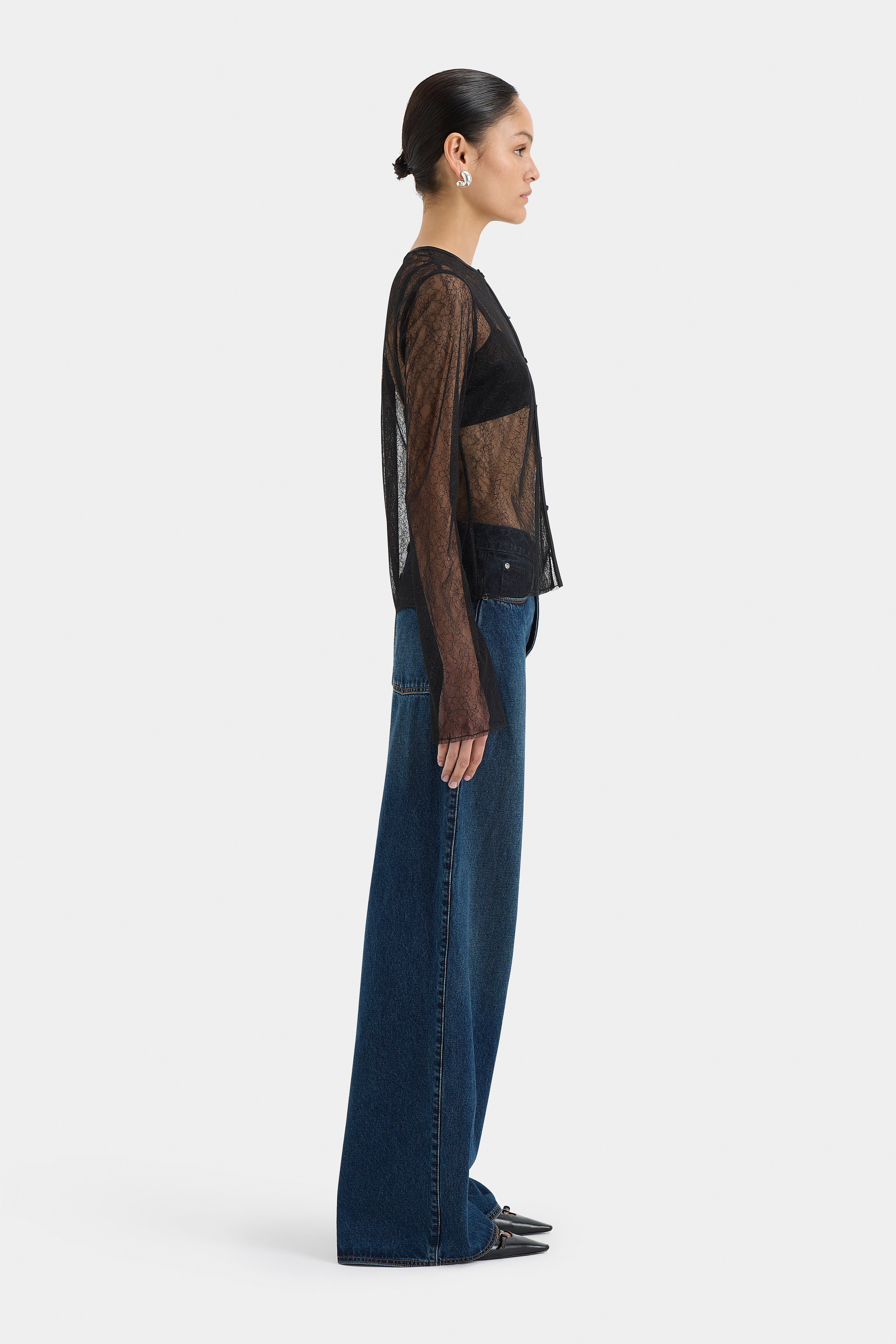 Elegant Dunya Lace Cardigan for Women - Soft Open Front Knit Sweater with Floral Embroidery | Perfect for Casual Wear, Office Outfits & Special Occasions