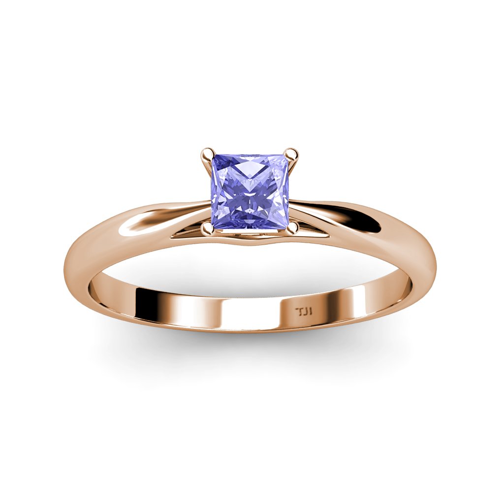 0.95 Carat Tanzanite Solitaire Ring in 14K Rose Gold - Elegant Engagement & Wedding Jewelry for Women