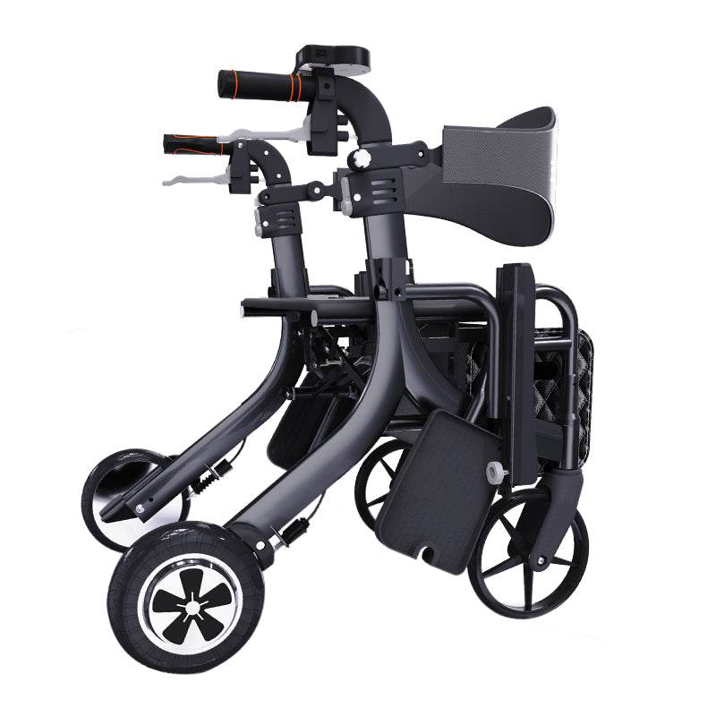 ALTAY 4-Wheel Rollator Walker for Seniors & Adults - Lightweight Folding Mobility Aid with Seat, Backrest & Basket - Ideal for Indoor & Outdoor Use, Shopping, Travel & Recovery