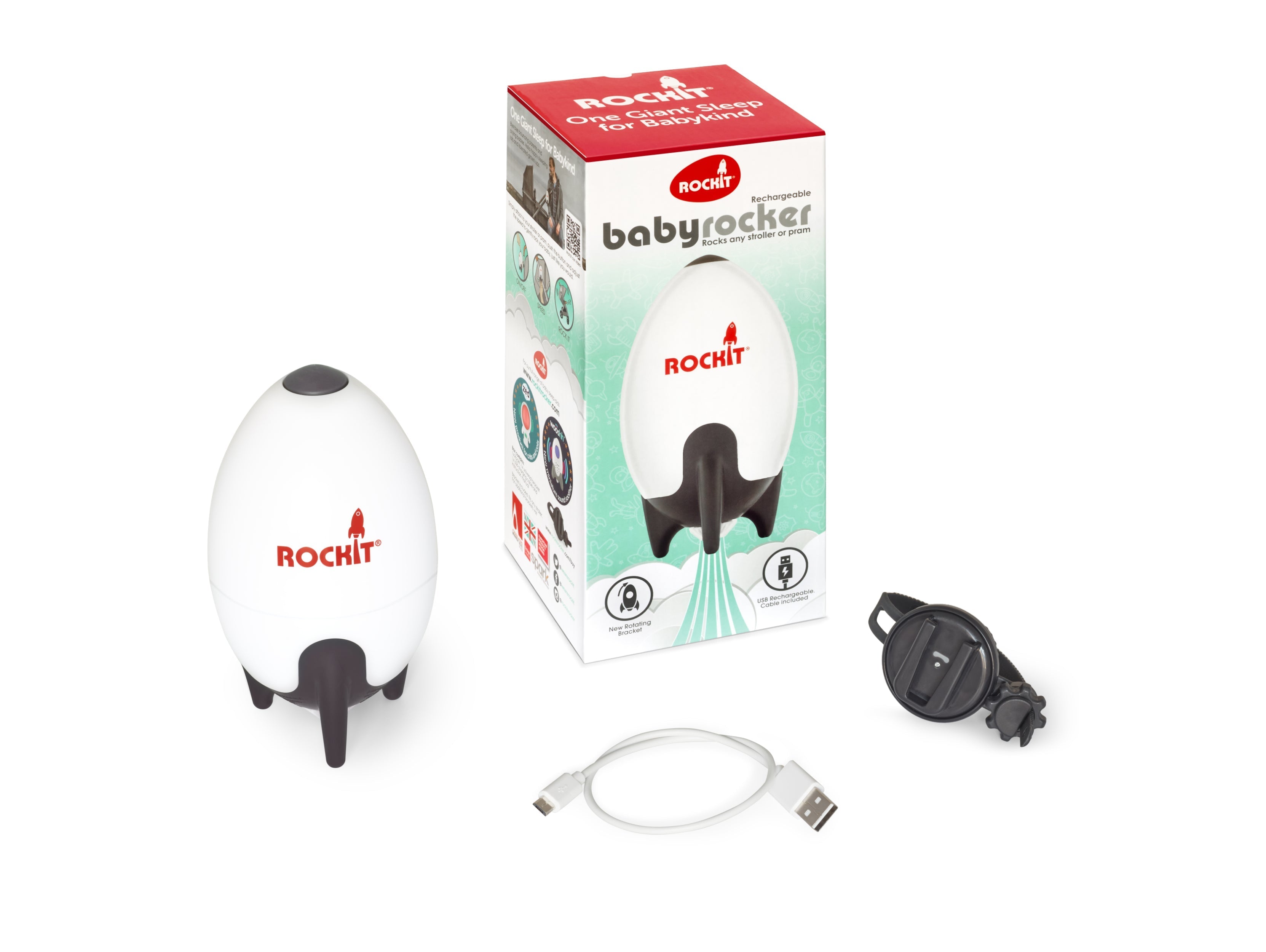 Rockit Portable Baby Rocker - USB Rechargeable 2.0 Baby Swing with Soothing Vibrations | Perfect for Nursery, Travel & Bedtime Comfort