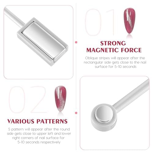 3D Magnetic Cat Eye Gel Nail Polish - Double Head Magnet Stick for Nail Art Manicure (1PC) | Professional Salon & DIY Home Nail Design Tool