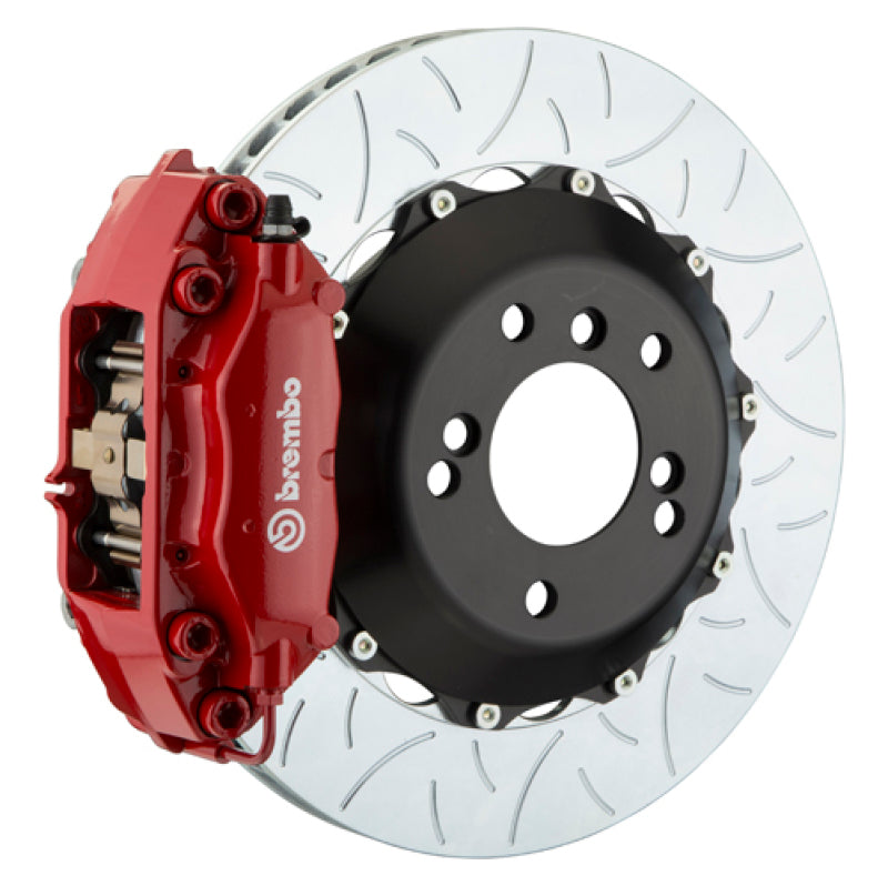 Brembo GT 4-Piston Rear Big Brake Kit (Red, T3 Slotted) for Dodge Challenger, Charger, Magnum 2005-2024 - High Performance Braking System - Perfect for Track Racing & Street Driving