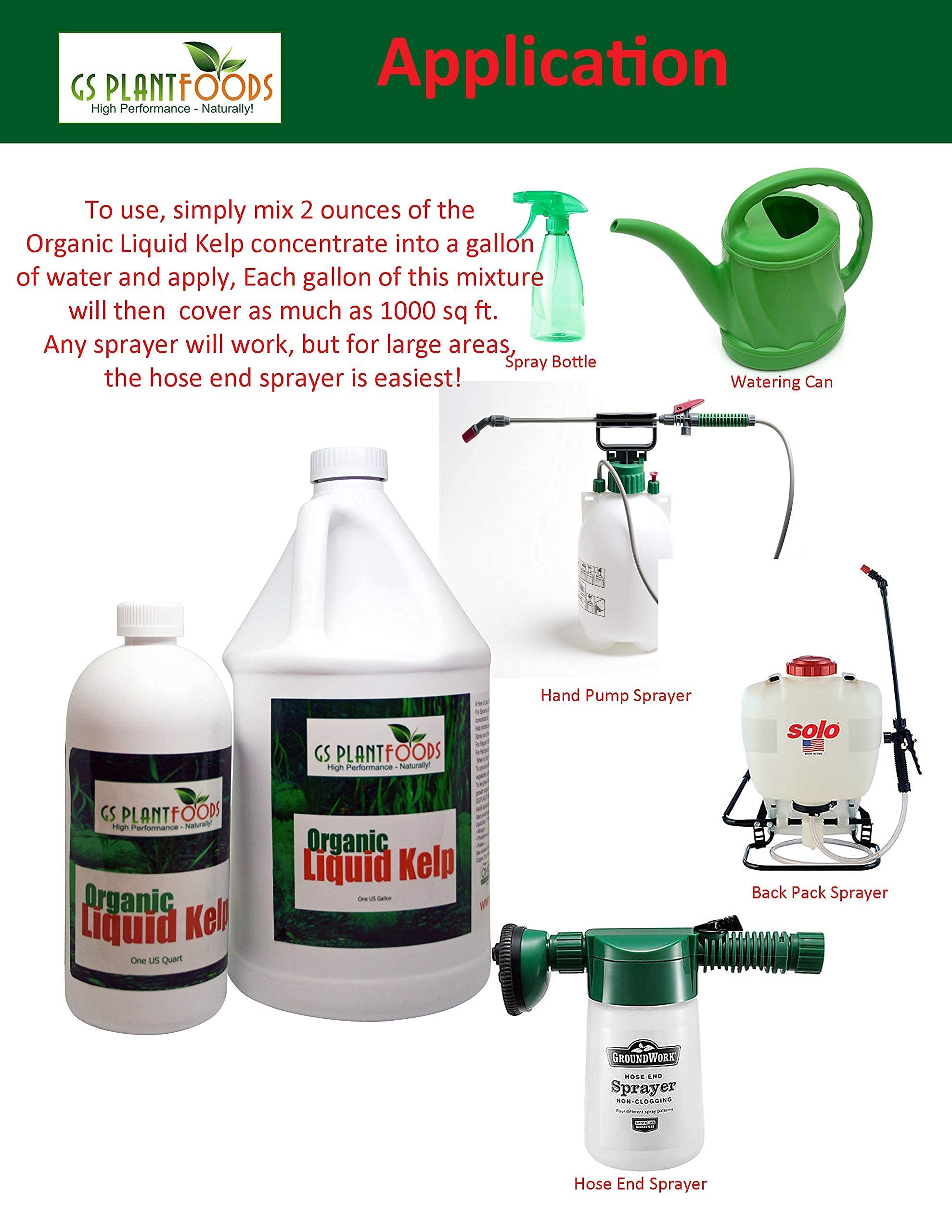 Organic Liquid Kelp Fertilizer by GS Plant Foods (5 Gallon) - Natural Plant Food for Gardens, Lawns, Soil & Hydroponics - Concentrated Seaweed Extract for Healthy Plant Growth - Ideal for Vegetables, Flowers, Trees & Indoor Plants