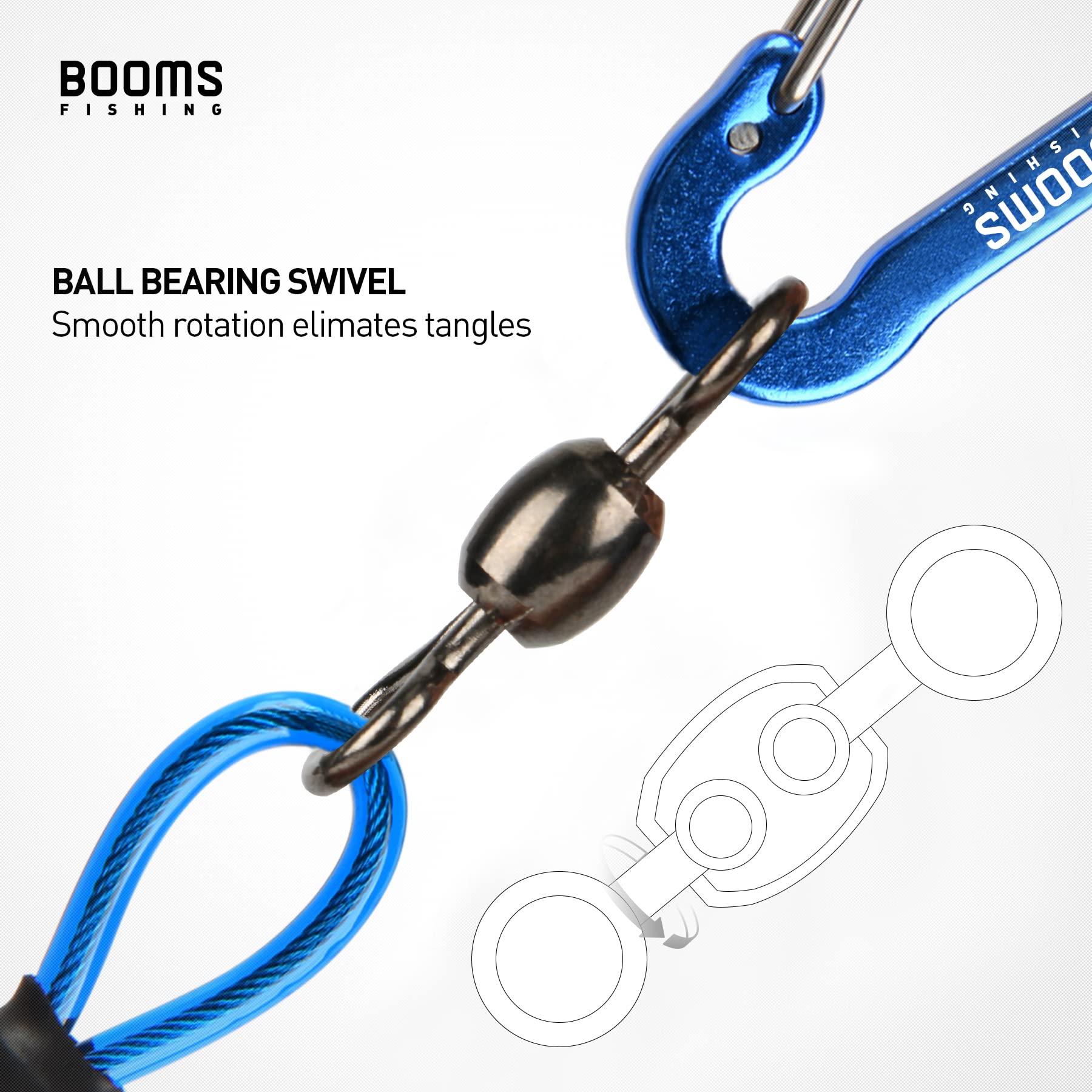 **Booms Fishing T02 Heavy Duty Fishing Pole Tether & Kayak Paddle Leash - Secure Fishing Rods, Paddles & Tools - Perfect for Kayak Fishing, Paddle Boarding & Outdoor Adventures**