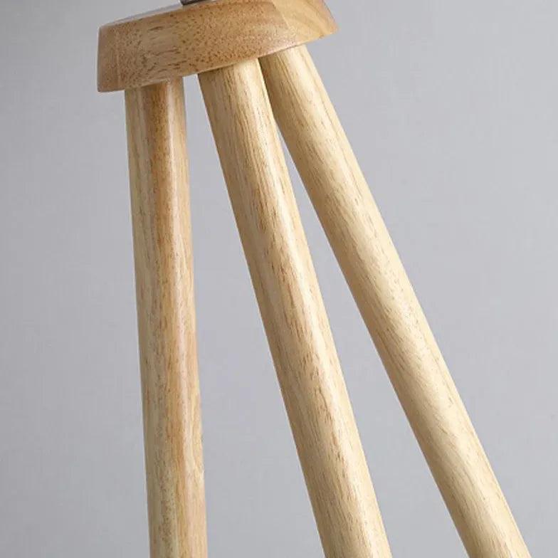 Modern White Cylindrical Wooden Tripod Floor Lamp - Adjustable Height Living Room Lighting for Bedroom, Office & Reading Nook - Warm Ambient Light for Cozy Home Decor