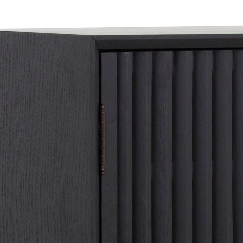 ASLOG 90cm Tall Sideboard Cabinet - Modern Black Storage Buffet for Dining Room, Living Room & Entryway - Perfect for Organizing Dishes, Linens & Home Decor