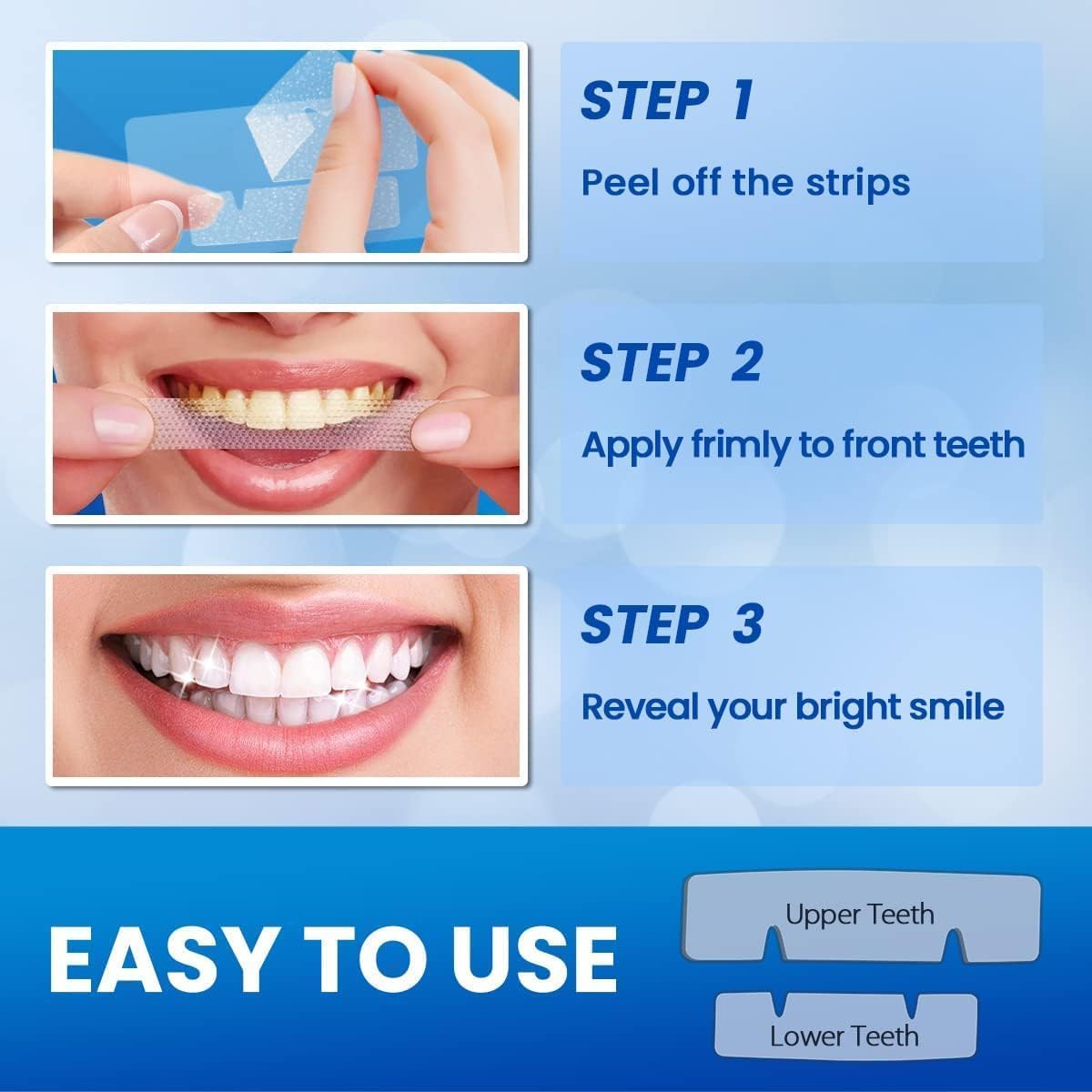 Professional Teeth Whitening Strips - 28 Whitening Strips for 14 Sessions, Safe for Tooth Enamel | Brighten Your Smile for Special Occasions & Daily Confidence