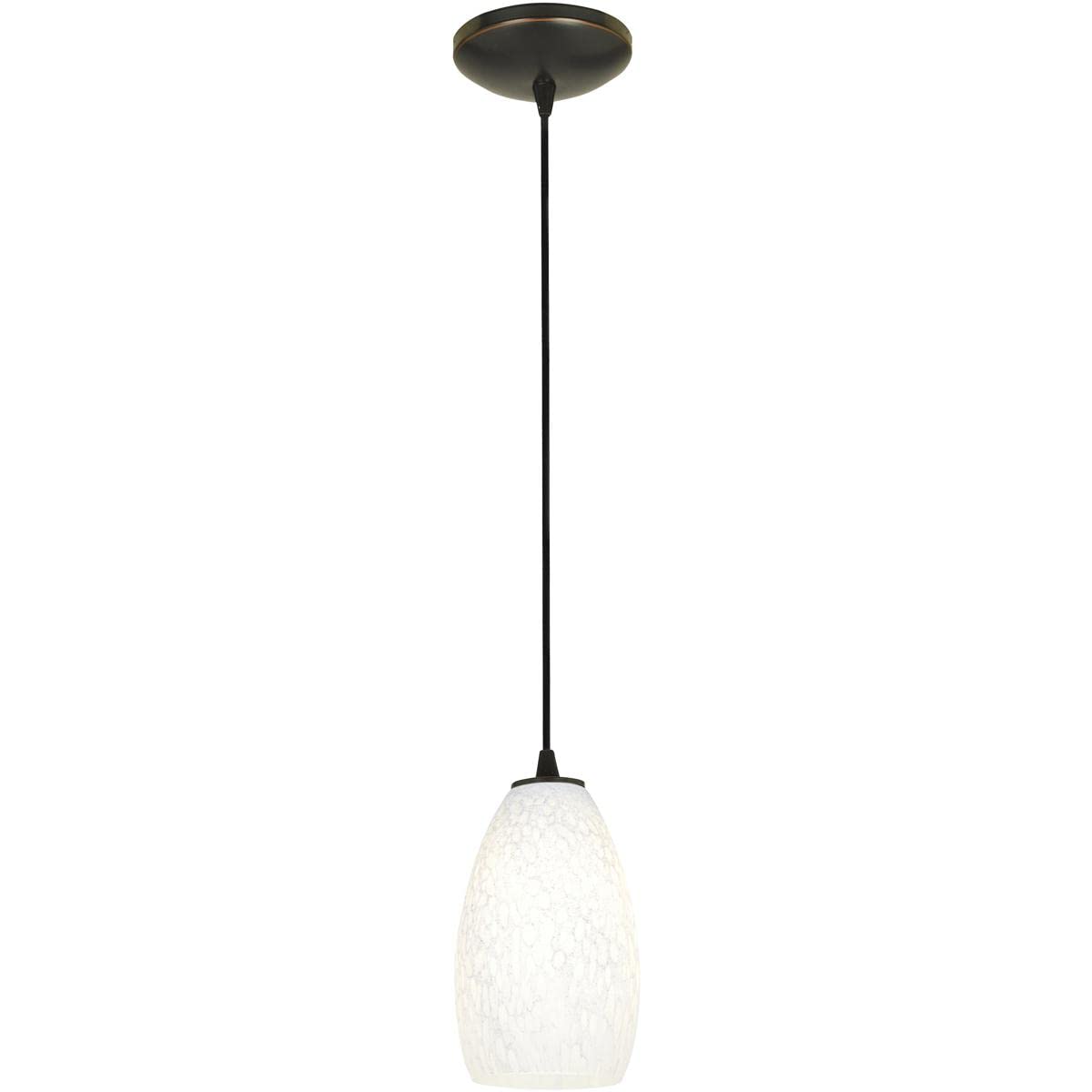 E26 LED Pendant Light with Inca Glass Shade - Oil Rubbed Bronze Finish Champagne Chandelier for Dining Room & Kitchen Island Lighting