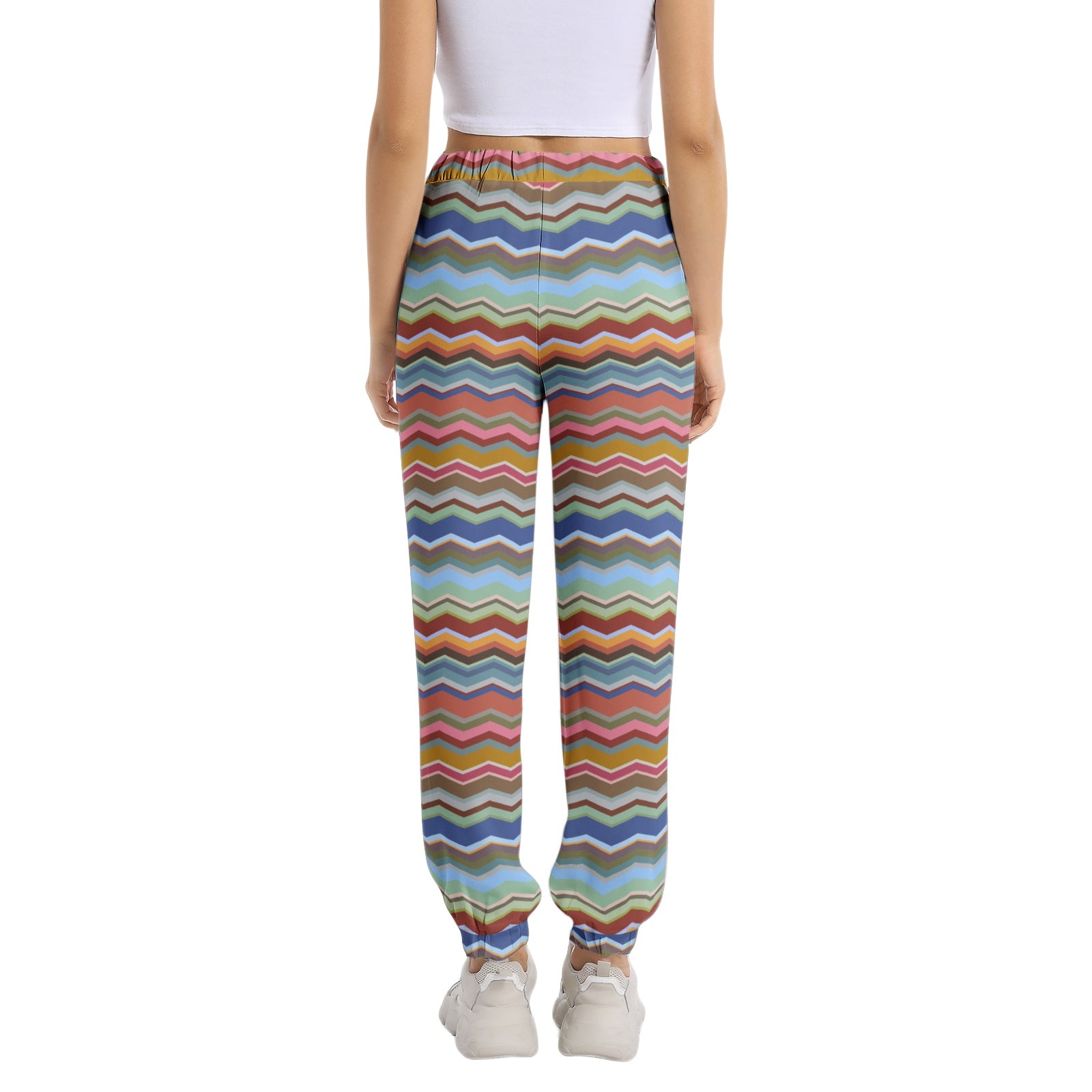 Elastic Waist Tapered Sweatpants for Men & Women - Comfortable Casual Joggers with Color Wave Design - Perfect for Gym, Yoga, Running and Lounge Wear