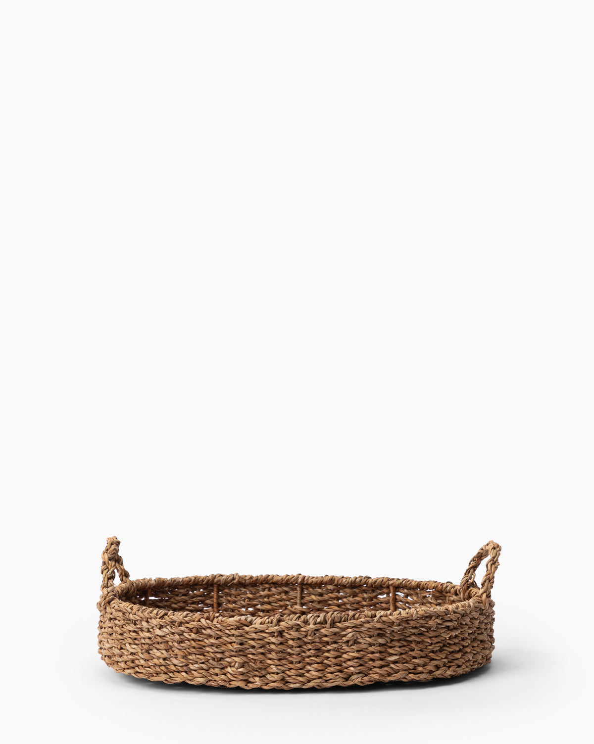 Natural Seagrass Oval Tray - Handwoven Rattan Serving Tray for Coffee Table, Dining, or Bathroom Decor | Eco-Friendly Home Organization & Stylish Storage Solution