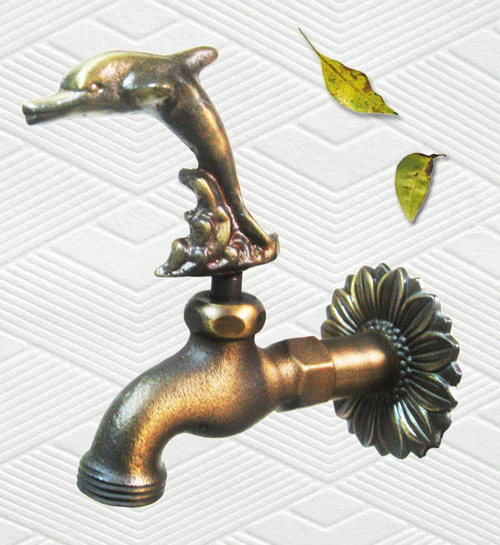 Premium Solid Brass Dolphin Faucet - Elegant Bathroom Sink Faucet with High Polish Finish - Perfect for Coastal, Nautical, or Beach-Themed Bathrooms