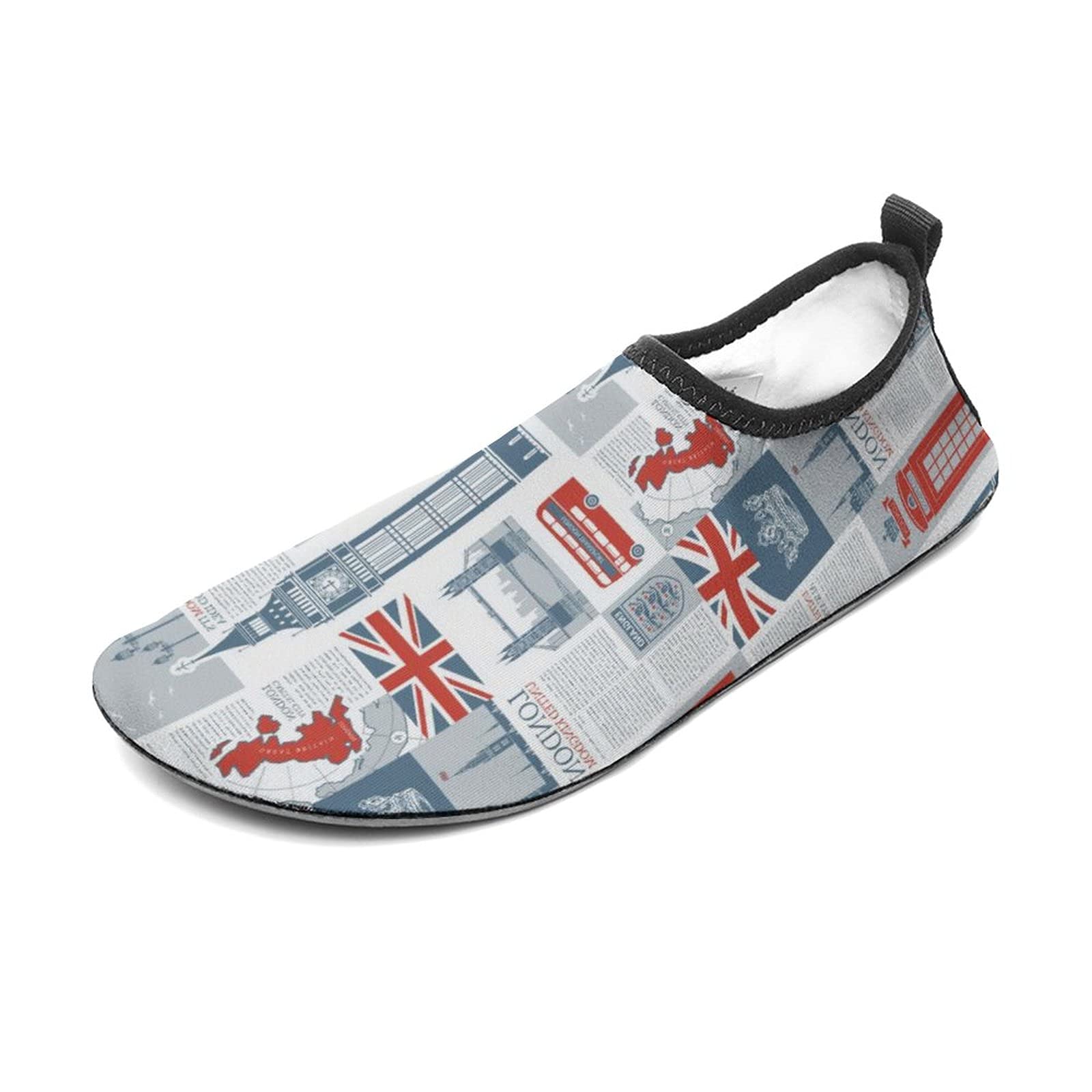 UK & London British Flag Unisex Outdoor Water Shoes - Beach Barefoot Shoes for Yoga, Pool, Surfing, and Water Sports
