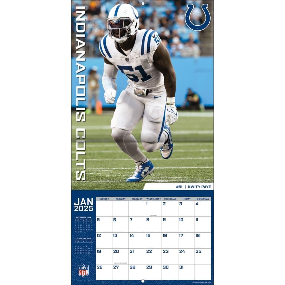 2025 NFL Indianapolis Colts Mini Wall Calendar - Perfect for Football Fans, Office Decor & Home Organization