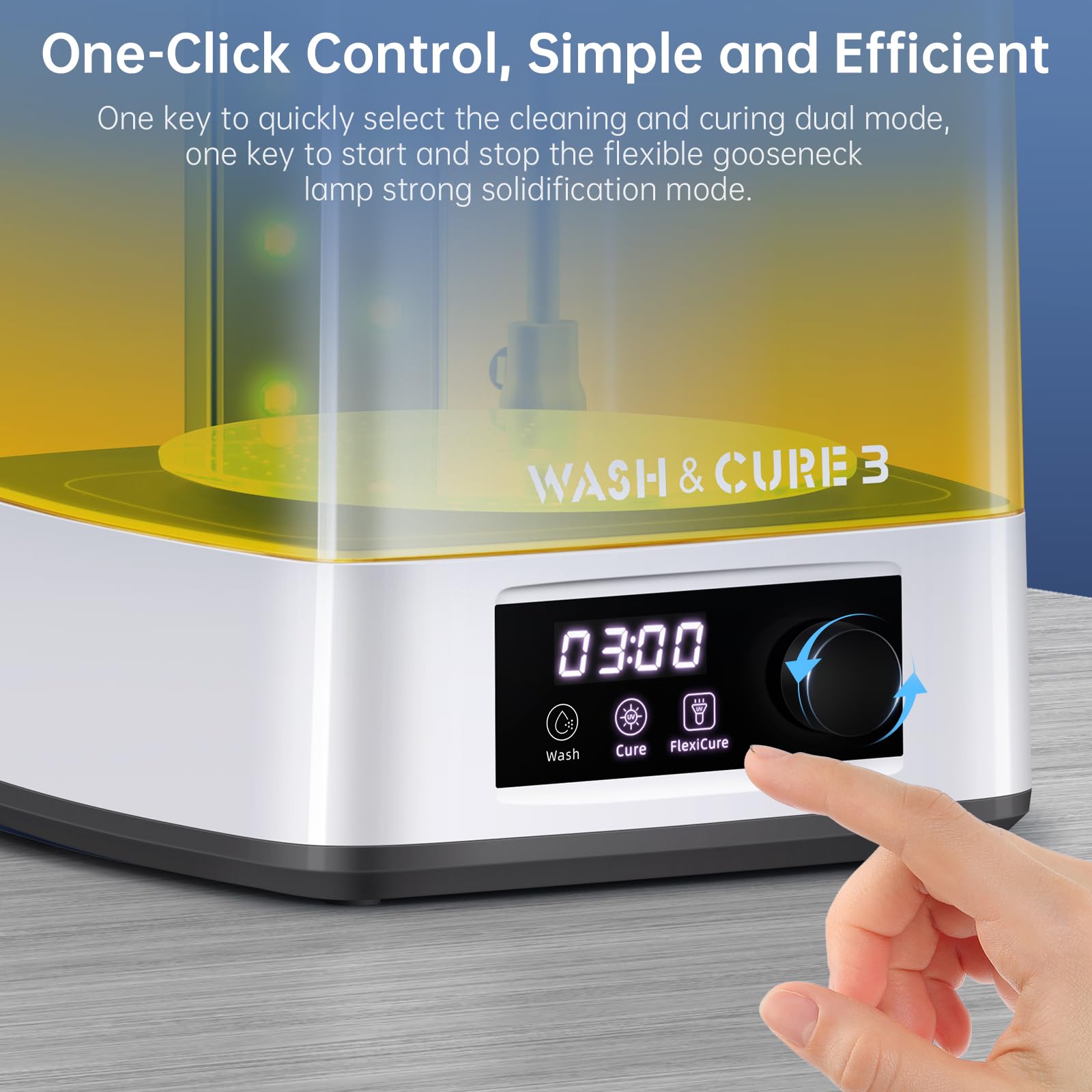 ANYCUBIC Wash and Cure Machine 3.0 - 2-in-1 UV Resin Cleaning & Curing Station for ANYCUBIC Photon Mono 2, Mars Series LCD/DLP/SLA 3D Printers | Adjustable Gooseneck Light | Perfect for Post-Processing 3D Printed Models at Home or Studio