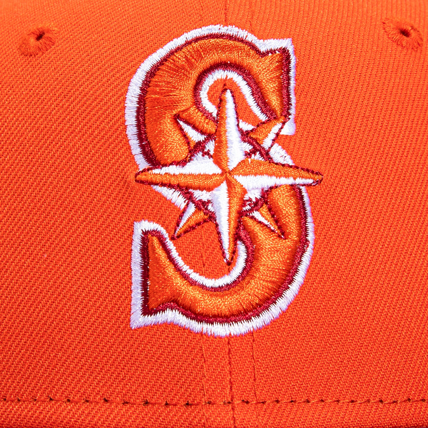New Era 59Fifty Cord Visor Seattle Mariners 20th Anniversary Patch Hat - Orange & Maroon Baseball Cap for Men - Perfect for MLB Games, Sports Events & Fan Collections