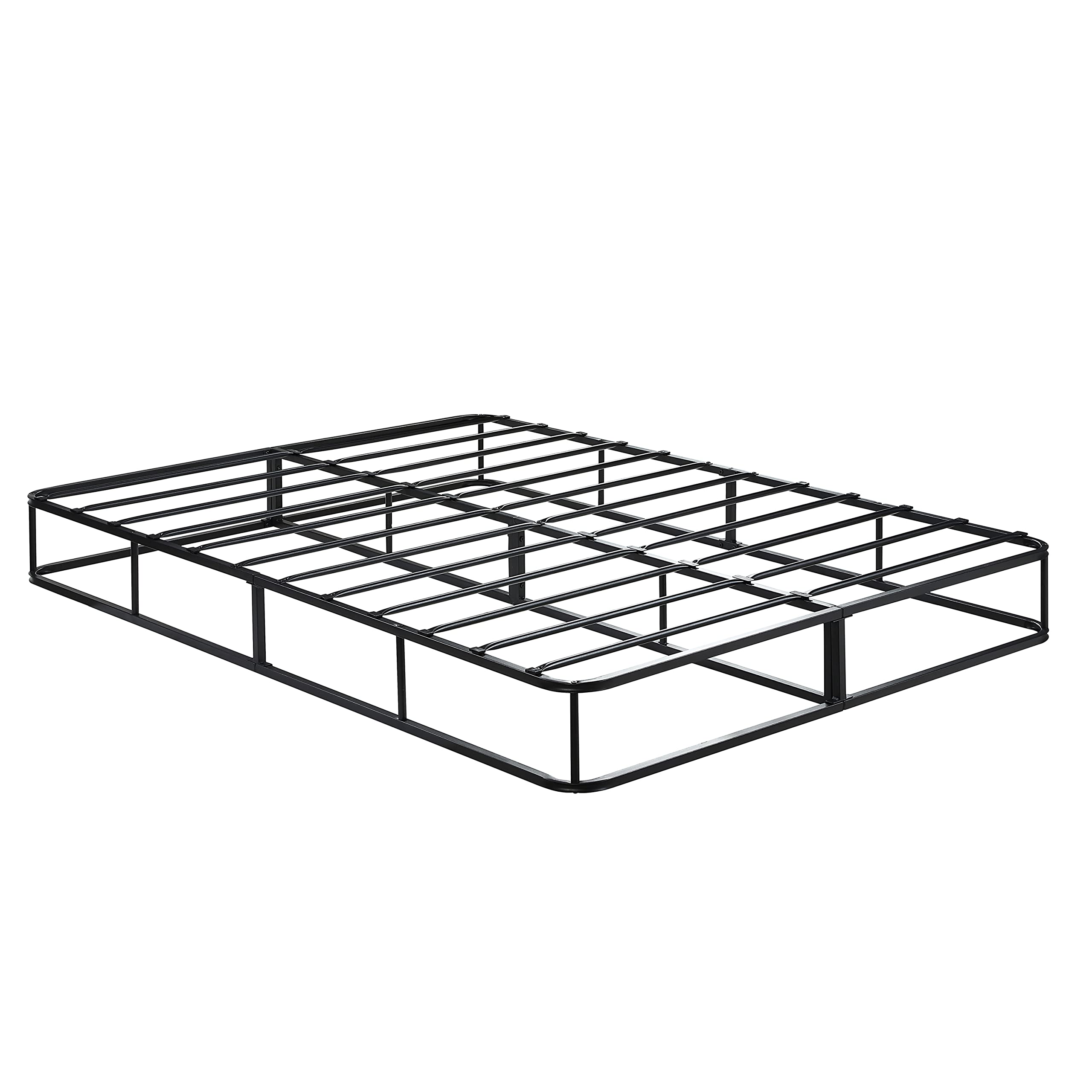 Lexicon Linden Mattress Foundation - Queen Size Bed Frame with Strong Support, White Wooden Slats - Perfect for Bedroom, Guest Room & Dormitory Furniture