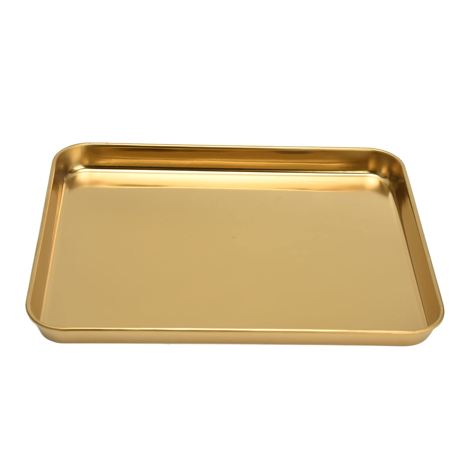 Premium Stainless Steel Serving Trays - Gold Decorative Metal Food Trays for Restaurants & Home Use | Jewelry Display & Storage | Elegant Dining & Party Serving