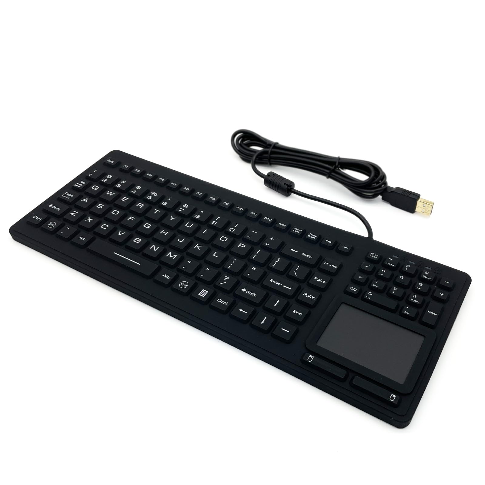 DSI Industrial Waterproof Keyboard - 107 Keys with Touchpad, Spill-Resistant & Durable Design for Harsh Environments | Perfect for Factories, Warehouses & Outdoor Use