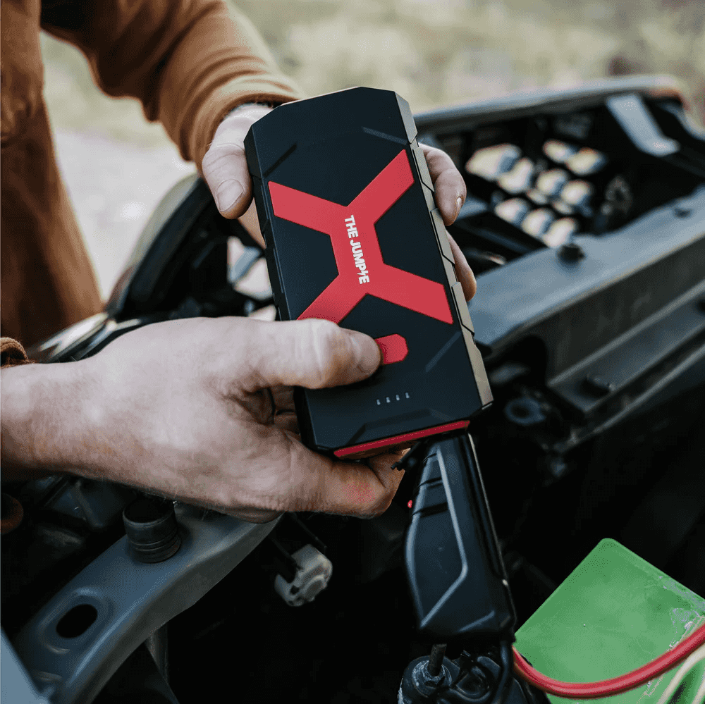 Jumpie Portable Jump Starter - 2000A Peak Car Battery Booster with USB Quick Charge, LED Light for Emergency, Travel, Camping & Roadside Assistance