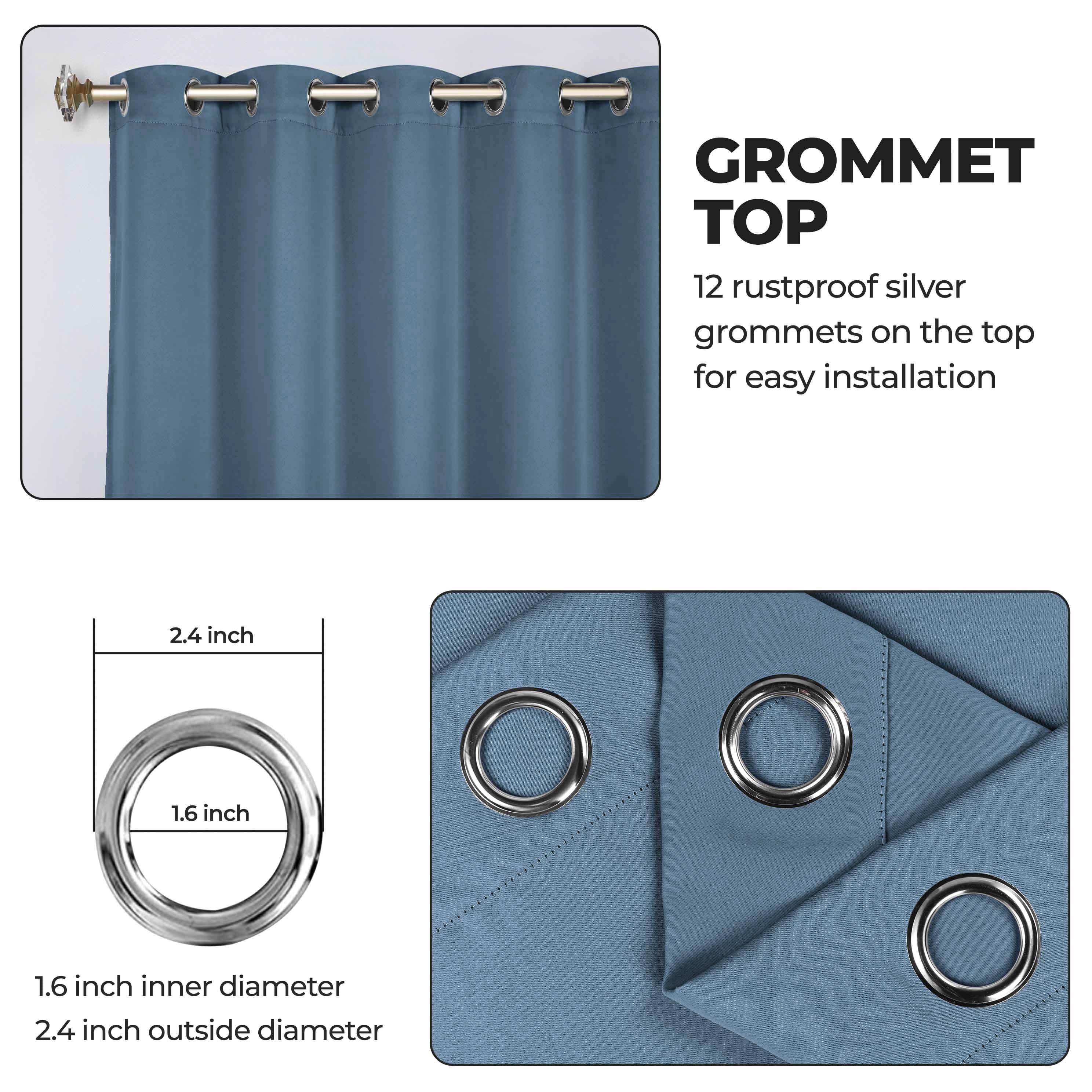 Machine Washable Blackout Curtains Set of 2 - Solid Color Room Darkening Window Treatments for Bedroom & Nursery - Blocks Light & Noise for Better Sleep